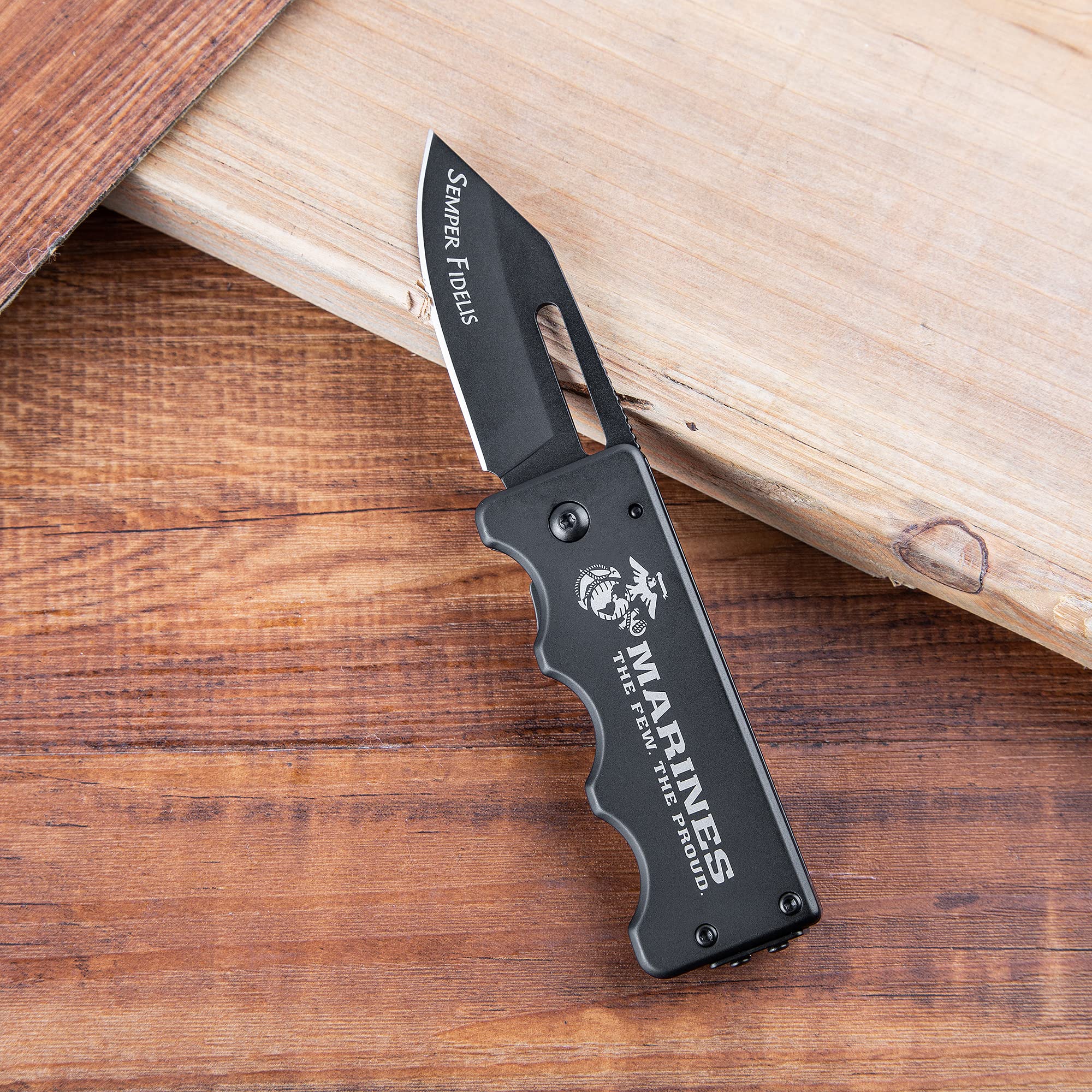 USMC Money Clip Pocket Knife - 2.75 Inch Blade Military Gift, Marine Corps Knife with Money Clip | Perfect for Everyday Carry, Camping & Outdoor Activities | Disabled Veteran Owned Small Business