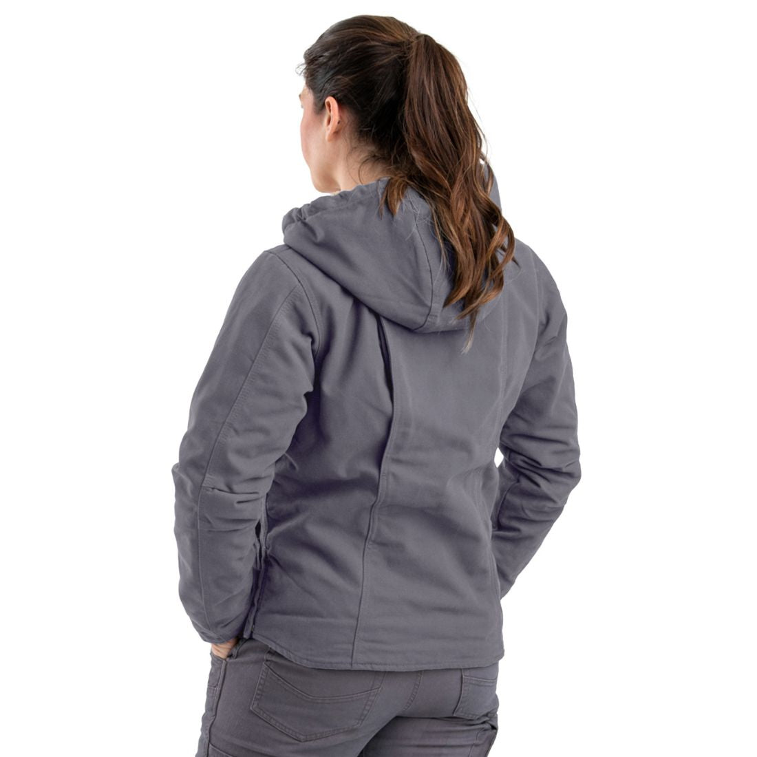 Berne Women's Sherpa Lined Softstone Duck Hooded Work Jacket - Warm Winter Coat for Outdoor Work, Farming & Casual Wear (WHJ43)
