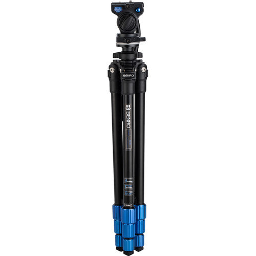 Benro SLIM Aluminum Video Tripod Kit - Lightweight & Portable Tripod for DSLR, Camcorder, Mirrorless Cameras - Perfect for Travel, Vlogging, and Outdoor Photography