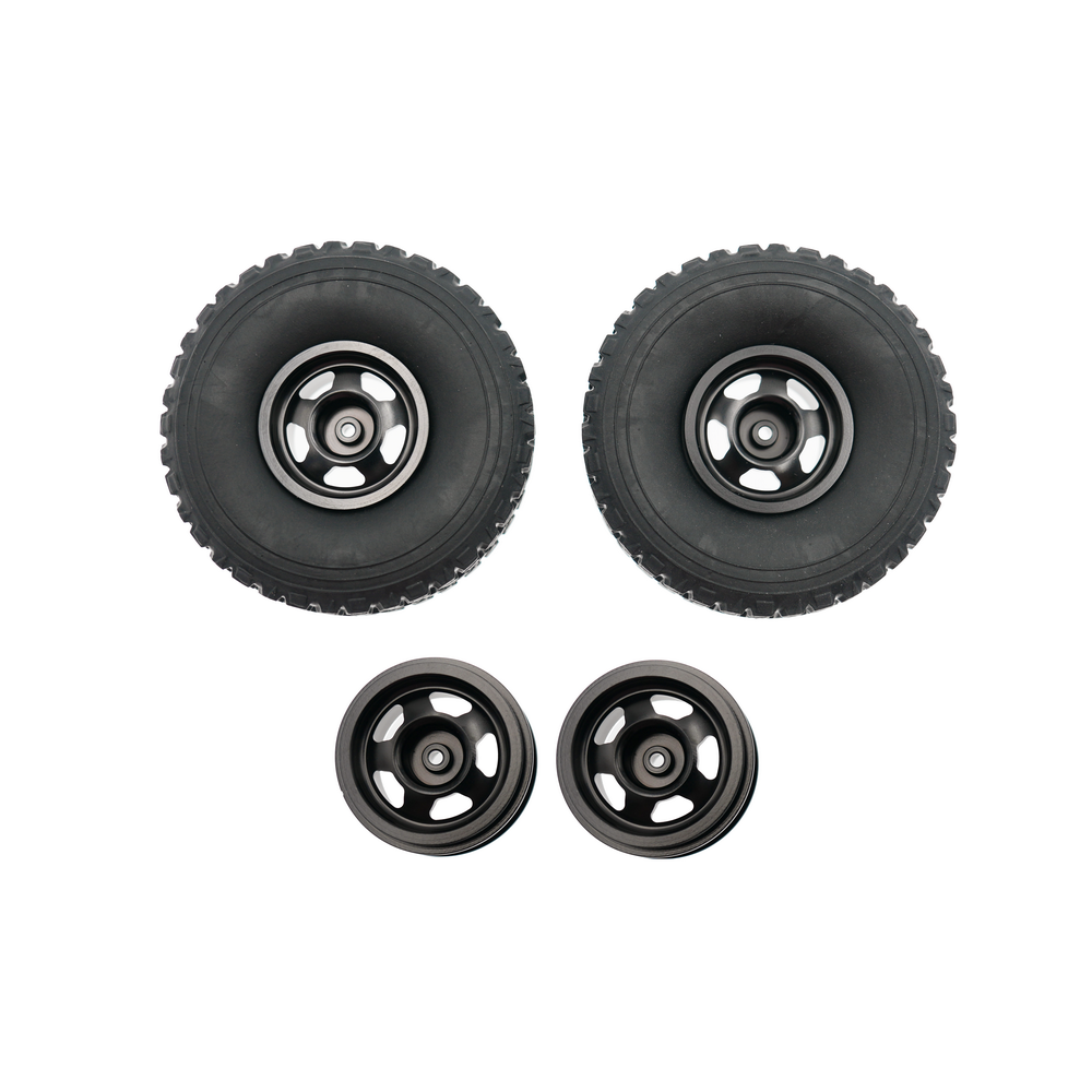 WPL 1/16 Scale Metal Wheels (4PCS) - Silver/Black with Optional Tires for RC Crawler, Rock Racer & Off-Road Vehicle Upgrades