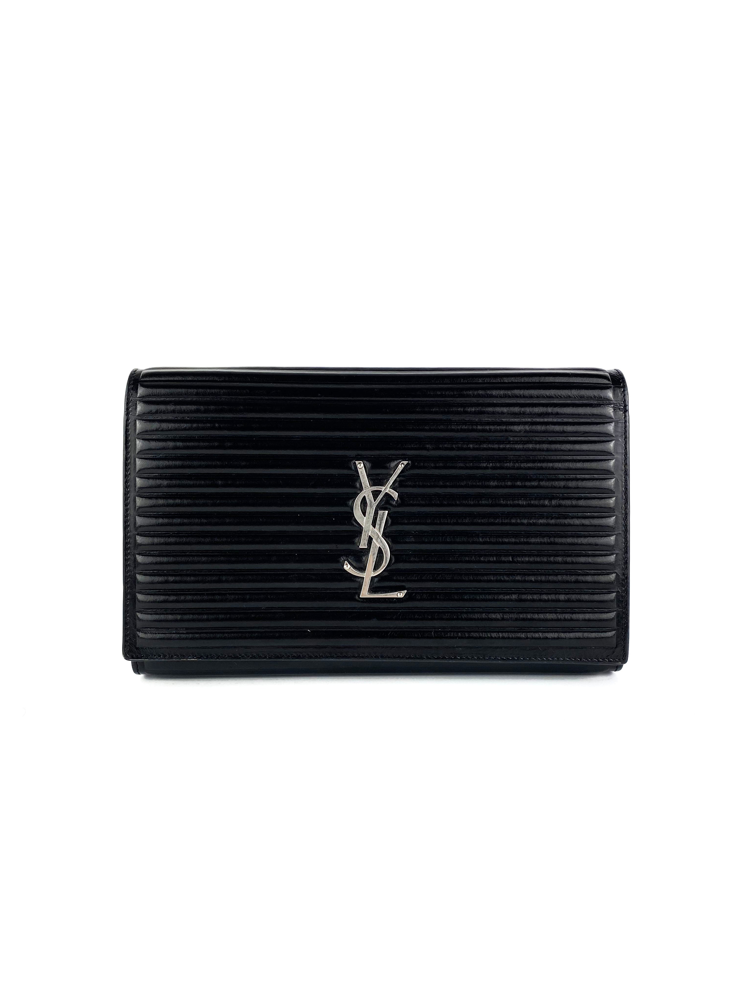 Saint Laurent Classic Chain Wallet for Women - Luxury Designer Crossbody Bag with Gold-Tone Chain Strap, Perfect for Evening Events & Night Out