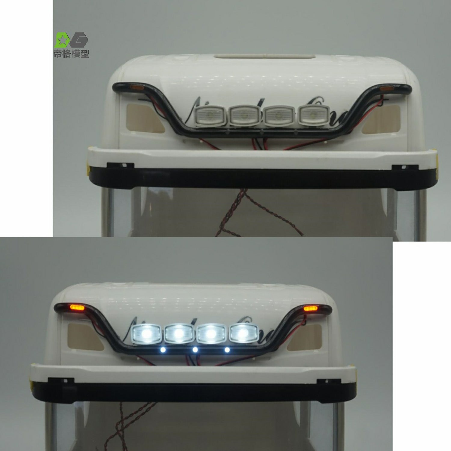 1/14 Scale RC Tractor Truck Aluminum LED Light Bar - Compatible with 56323, 56371, 770S, R620, R730, 1851 Remote Control Cars - DIY Model Accessories for Night Crawling & Off-Road Racing