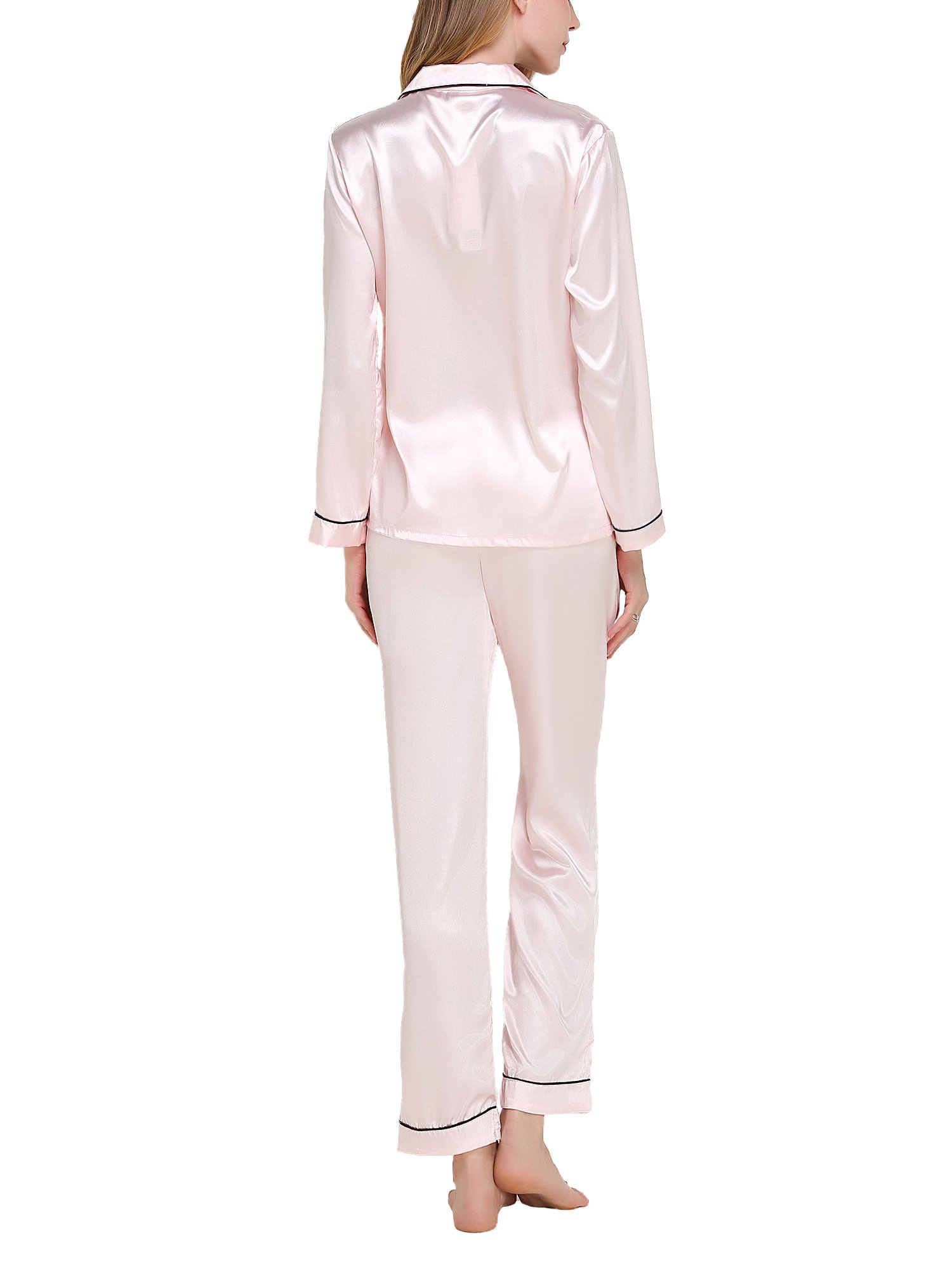 Women's Satin Pajama Set - Long Sleeve Top & Pants for Ladies | Soft & Comfortable Sleepwear for Nightwear, Loungewear & Relaxation at Home