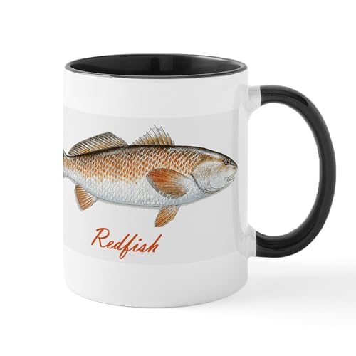 White/Black Inside - Red Fish Mug