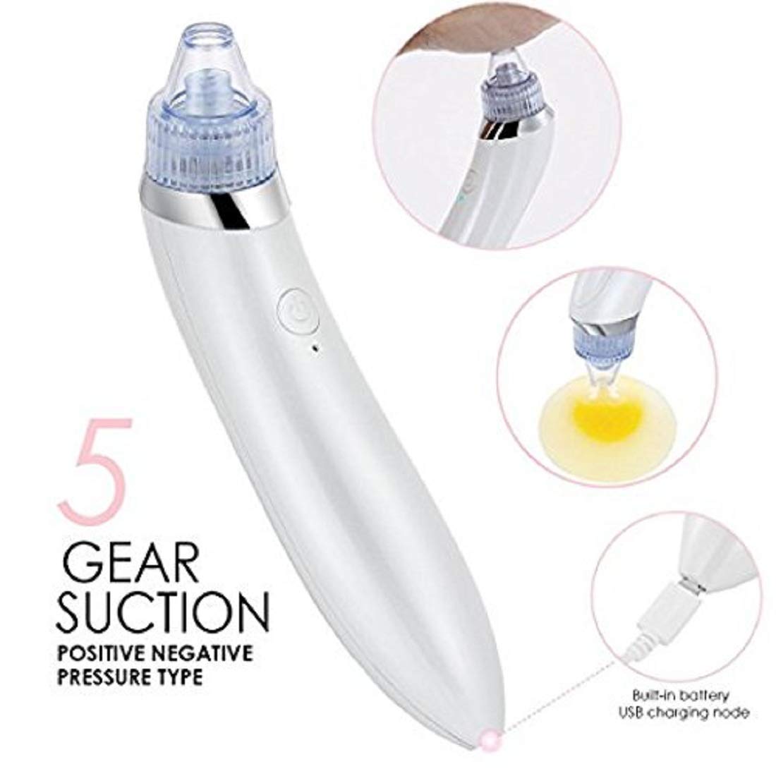 Rexmon Beauty Skin Care XN-8030 Vacuum Pore Cleaner - Blackhead Remover Tool with Suction Technology for Acne Prone Skin | Perfect for Home Spa & Facial Care (Multicolor)