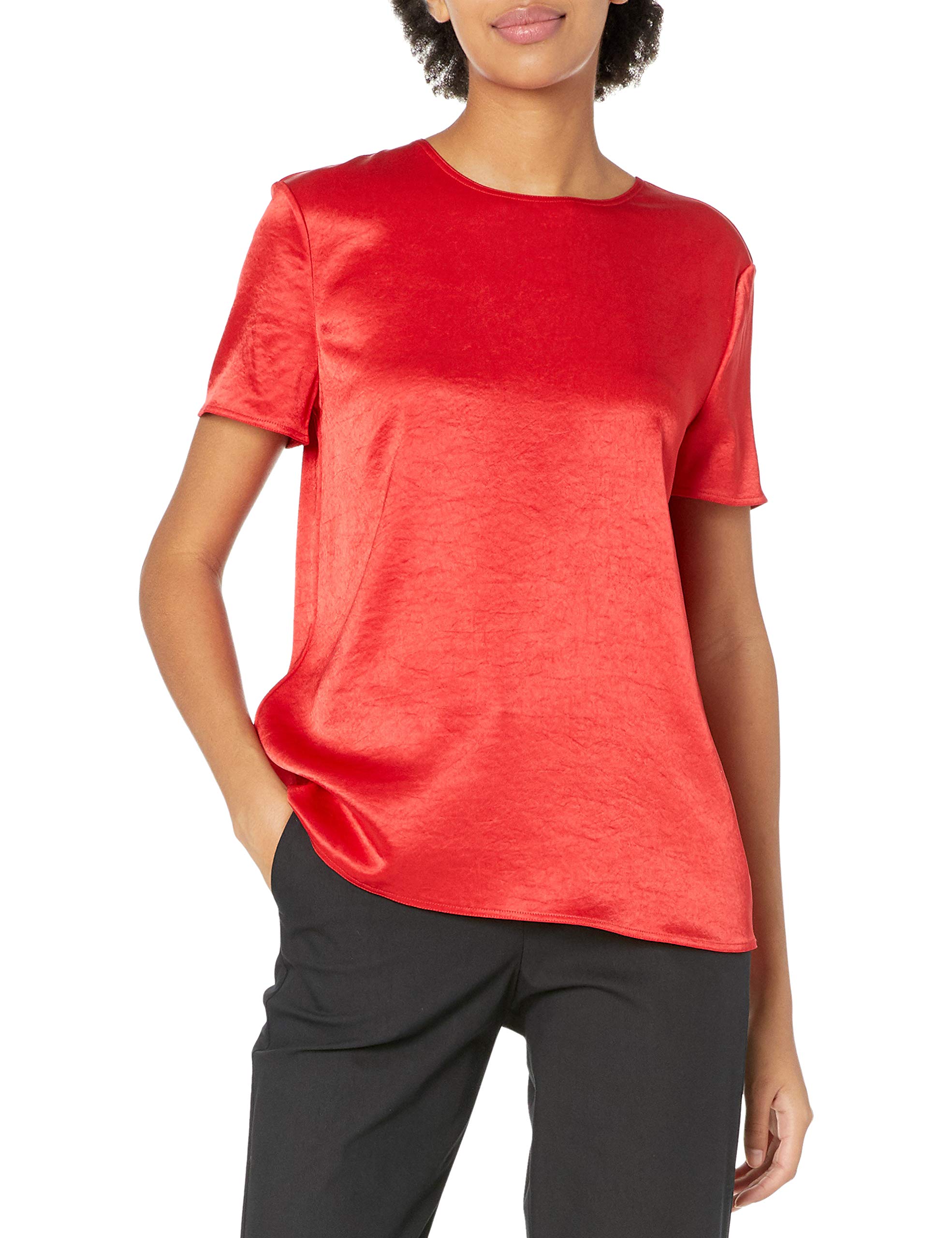 Theory Women's Woven Tee - Soft Casual Short Sleeve T-Shirt for Everyday Wear | Perfect for Office, Weekend Outings & Layering