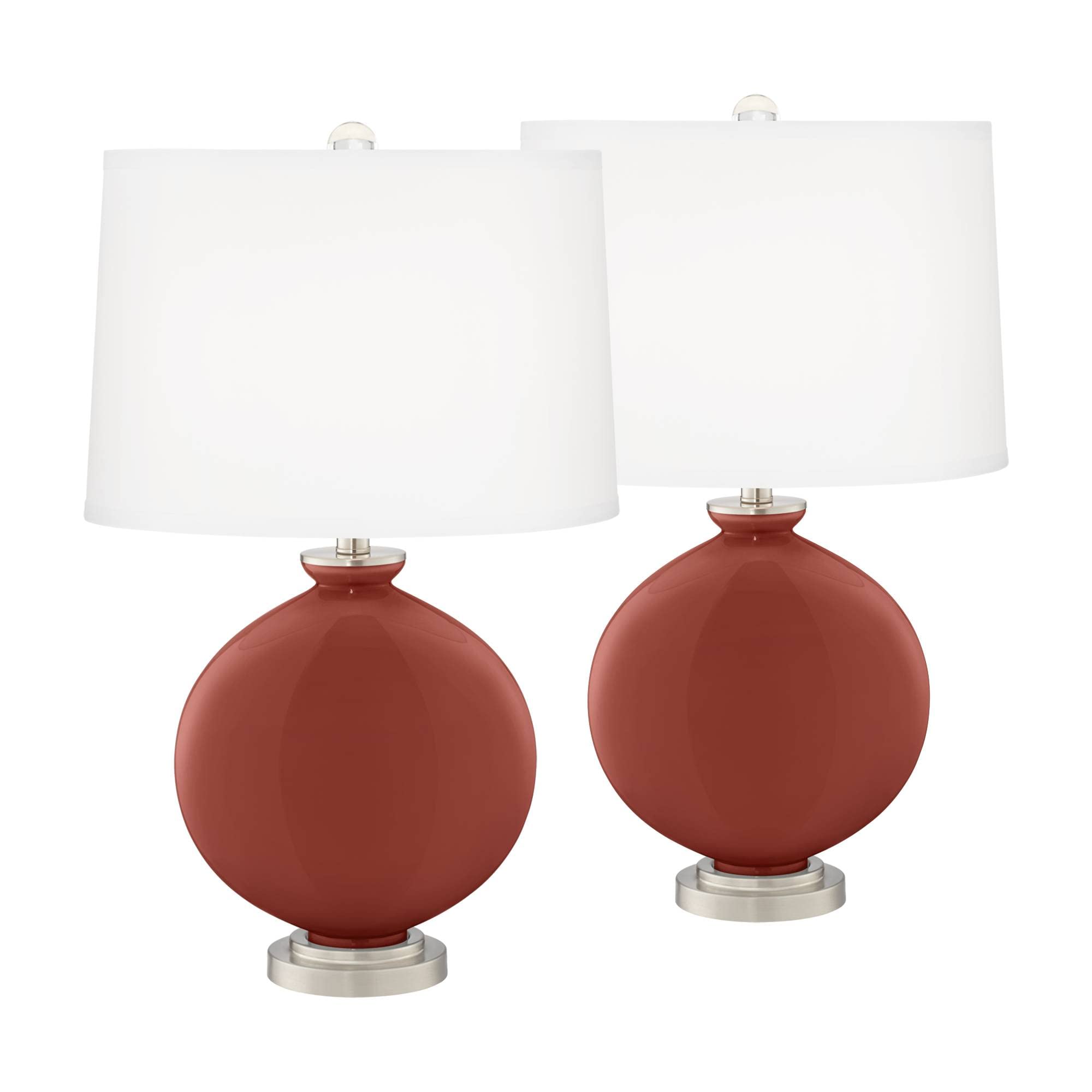 Color + Plus Madeira Carrie Table Lamp Set of 2 with Dimmers - Modern Bedside Lighting for Bedroom & Living Room