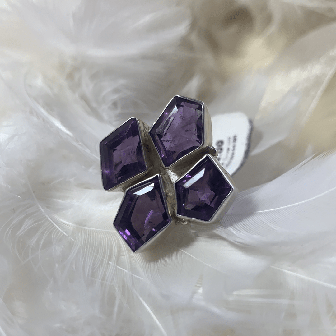 Natural Amethyst Sterling Silver Ring for Women Size 7 - Elegant Purple Gemstone Jewelry for Daily Wear & Special Occasions
