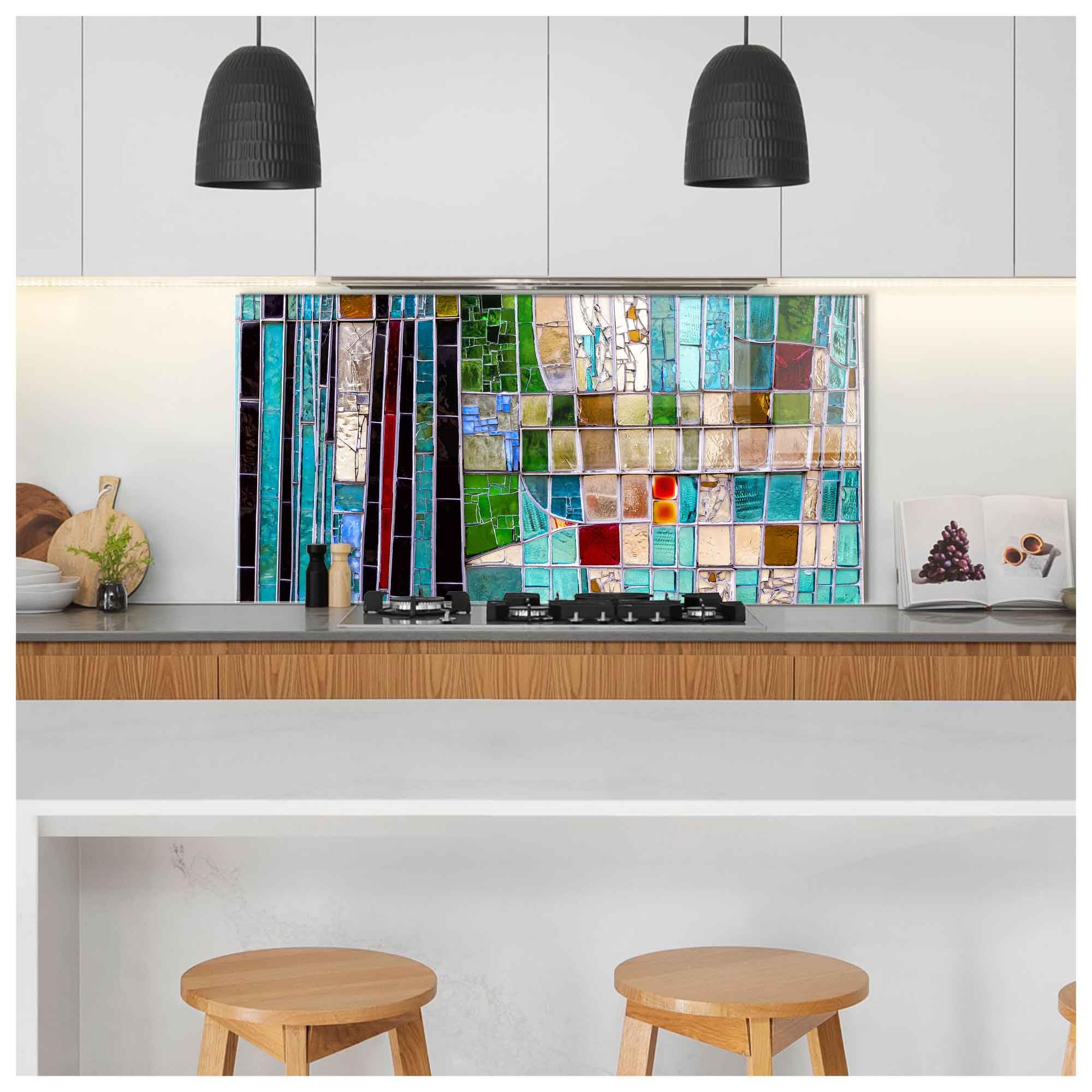 Tempered Glass Kitchen Backsplash - Stove Splashback & Cutting Board (30x16
