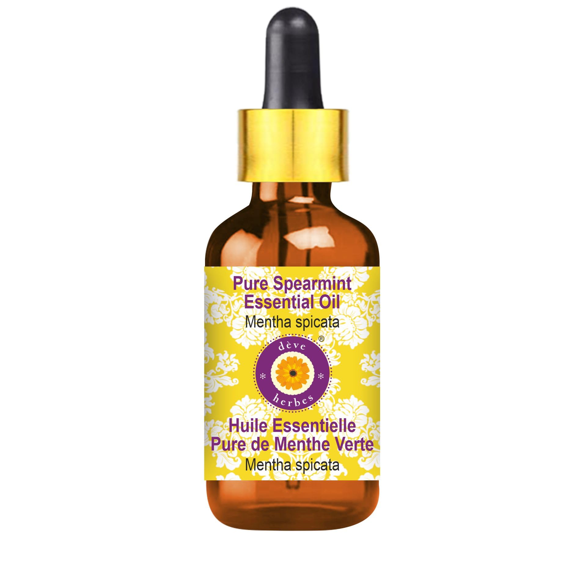 Pure Spearmint Essential Oil (Mentha spicata) 5ml - 100% Natural, Steam Distilled with Glass Dropper - Aromatherapy, Relaxation & Skin Care