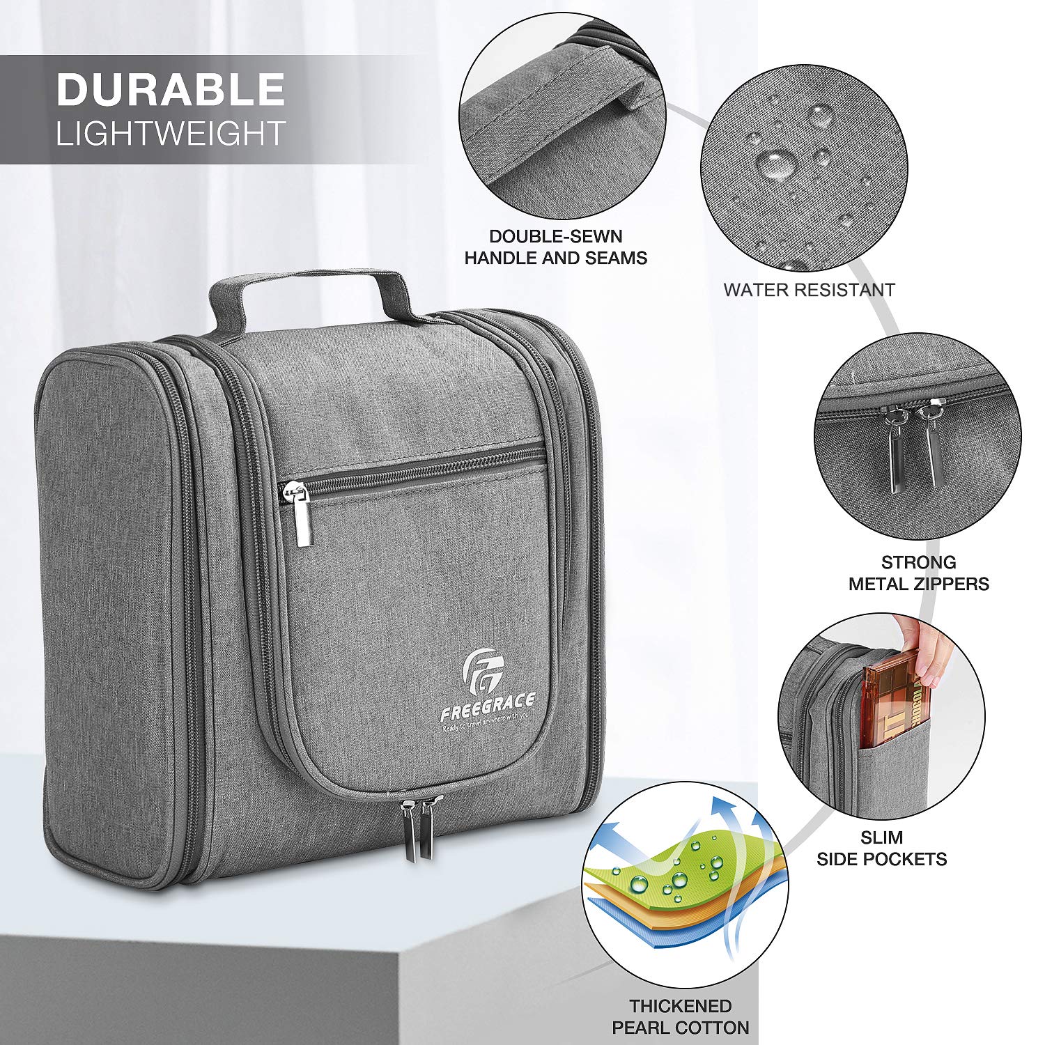 Extra Large Hanging Toiletry Bag - Premium Travel Organizer for Men & Women | Durable Waterproof Nylon Cosmetic & Shower Bag | Perfect for Toiletries, Makeup Brushes & Travel Essentials | Ideal for Camping, Gym & Vacation Trips