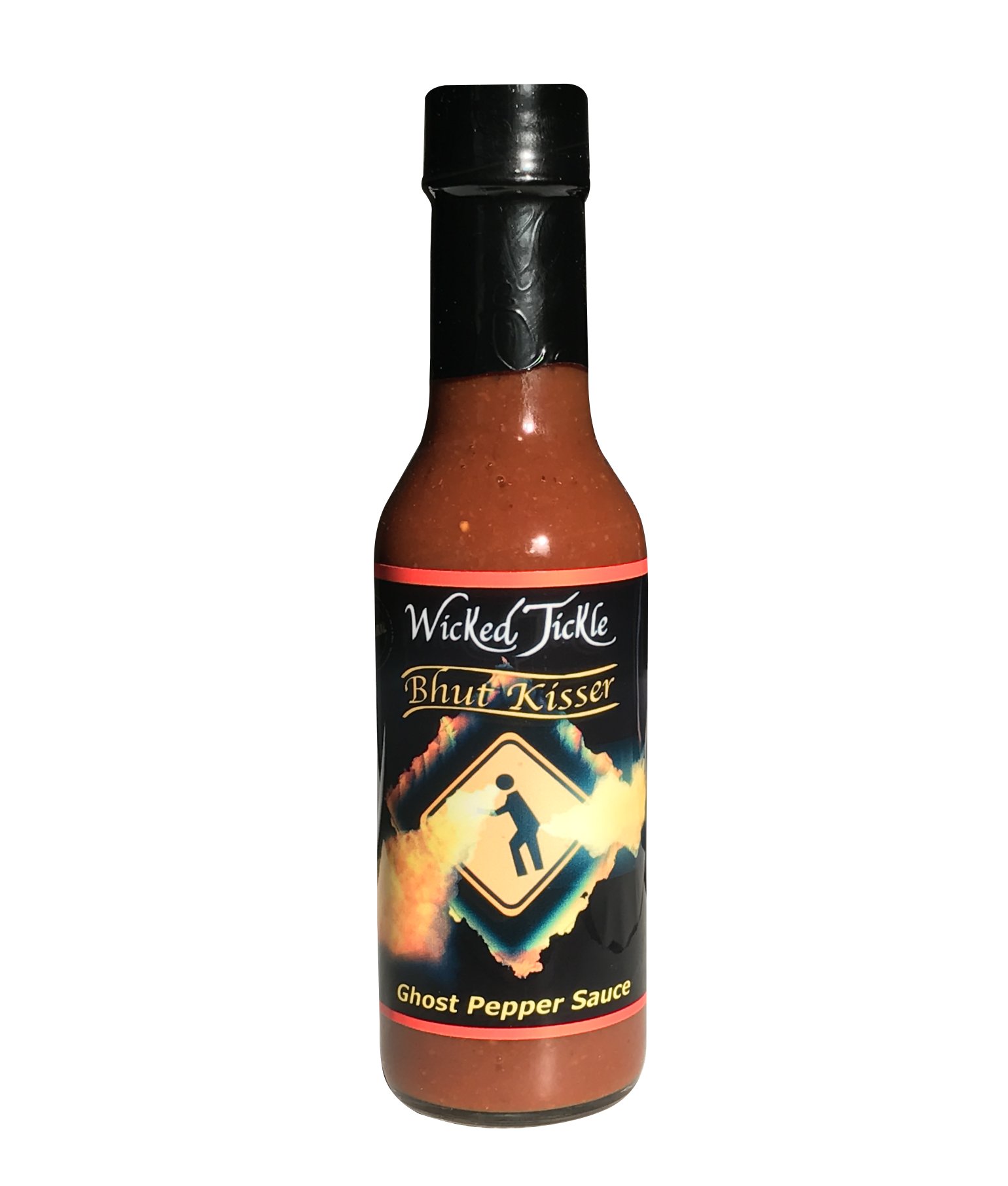 Spicy Ghost Pepper & Habanero Hot Sauce 4-Pack - Extreme Heat Hot Sauce Gift Set for Tacos, Wings, Burgers & BBQ - Wicked Tickle Hot Sauce Variety Pack