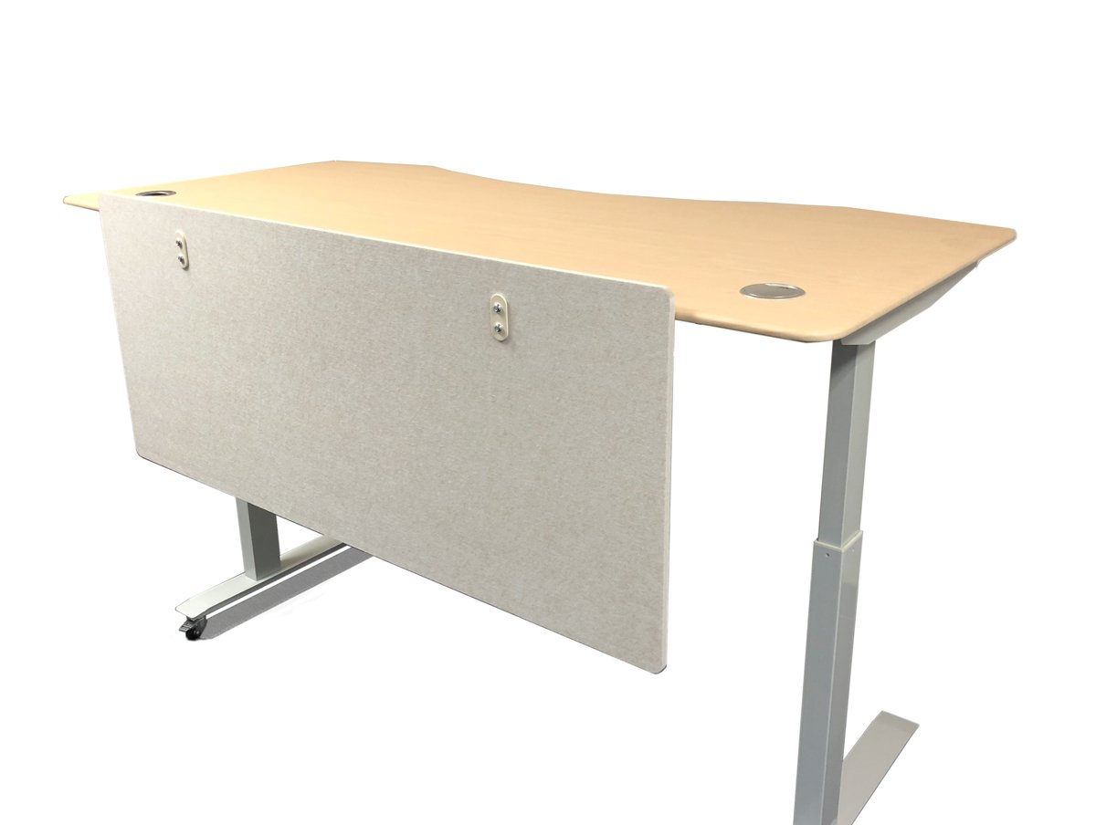 ApexDesk Artsonic 54-Inch Standing Desk Privacy Panel - Beige Polyester Fiber Divider with Clamps for Office & Home Workspace | Dual-Use Modesty Screen for Better Focus & Organization