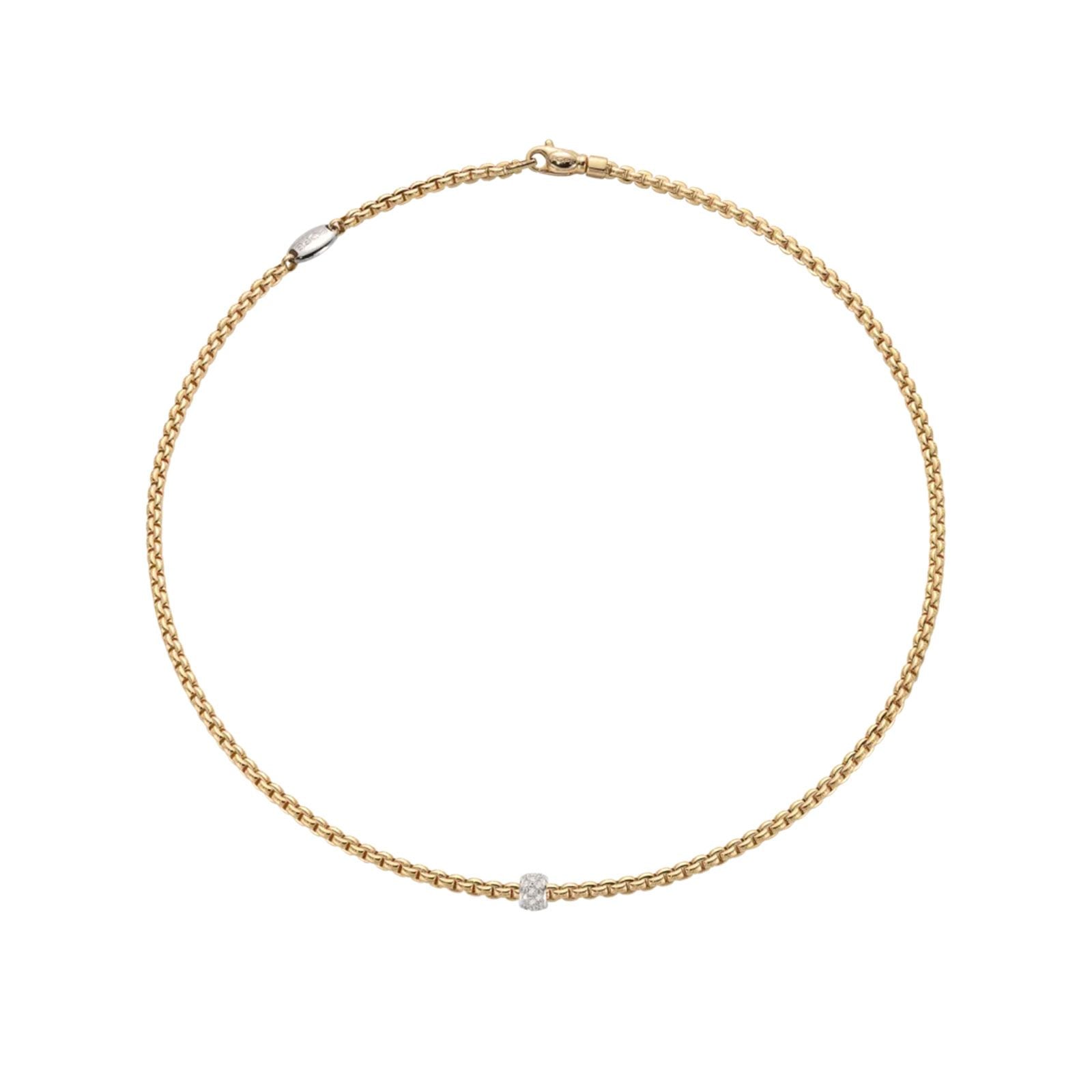 18ct Yellow & White Gold Pavé Diamond Necklace for Women - Elegant Layering Piece for Date Nights & Special Occasions | Eka Jewelry 73001CX_PB_G_XBX