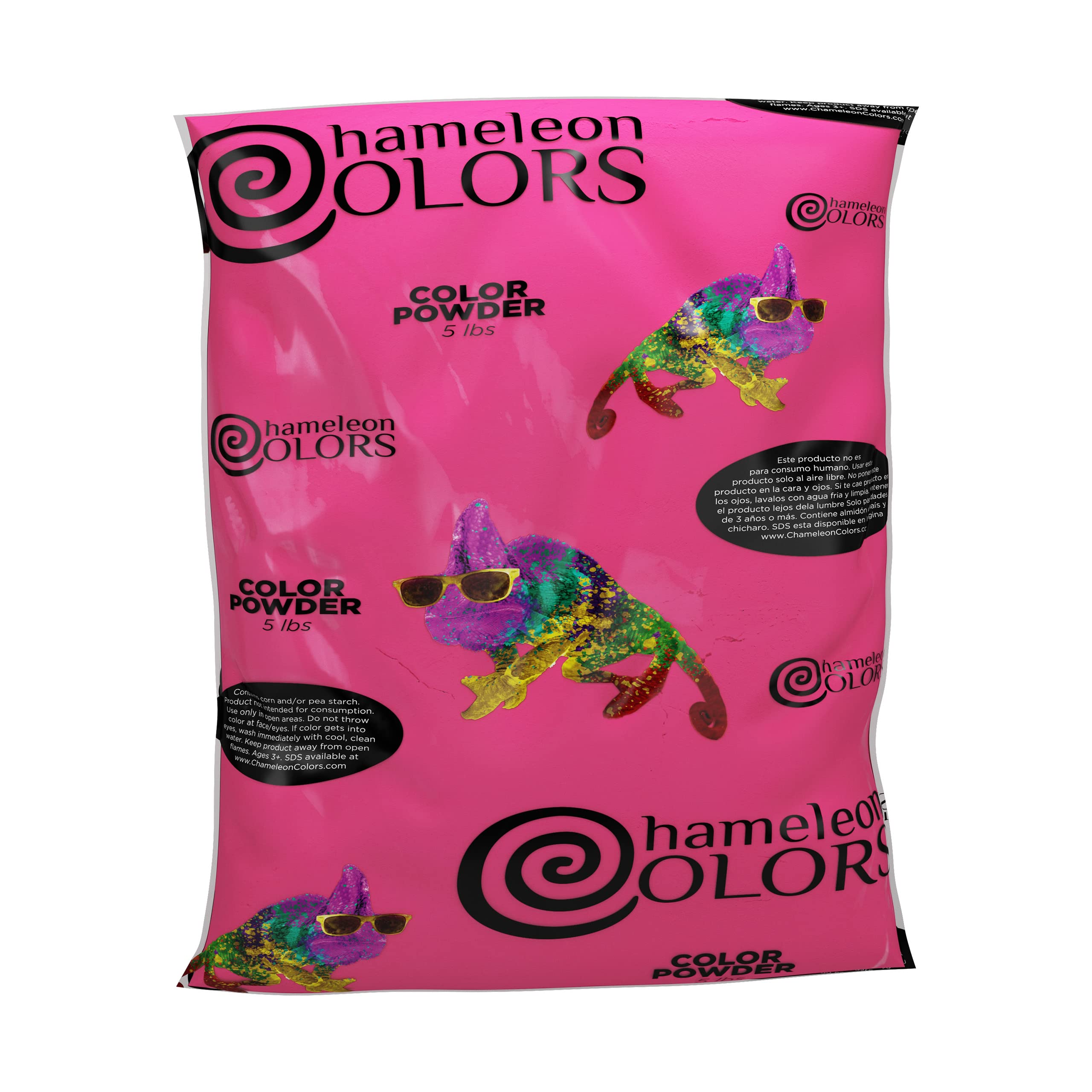 Vibrant Chameleon Colors Magenta Powder - 5 lbs | Non-Toxic & Washable | Perfect for Holi Festival, Color Runs, Parties & DIY Crafts