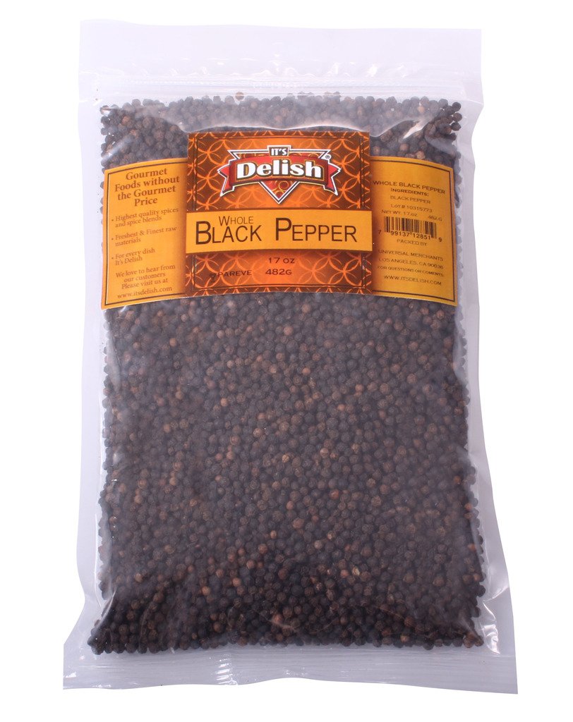 Premium Whole Black Peppercorns 5 lbs Bulk Bag - All Natural, Kosher & Fresh - Perfect for Grinder Refill, Cooking & Seasoning - Ideal for Restaurants, Home Kitchens & Gourmet Recipes