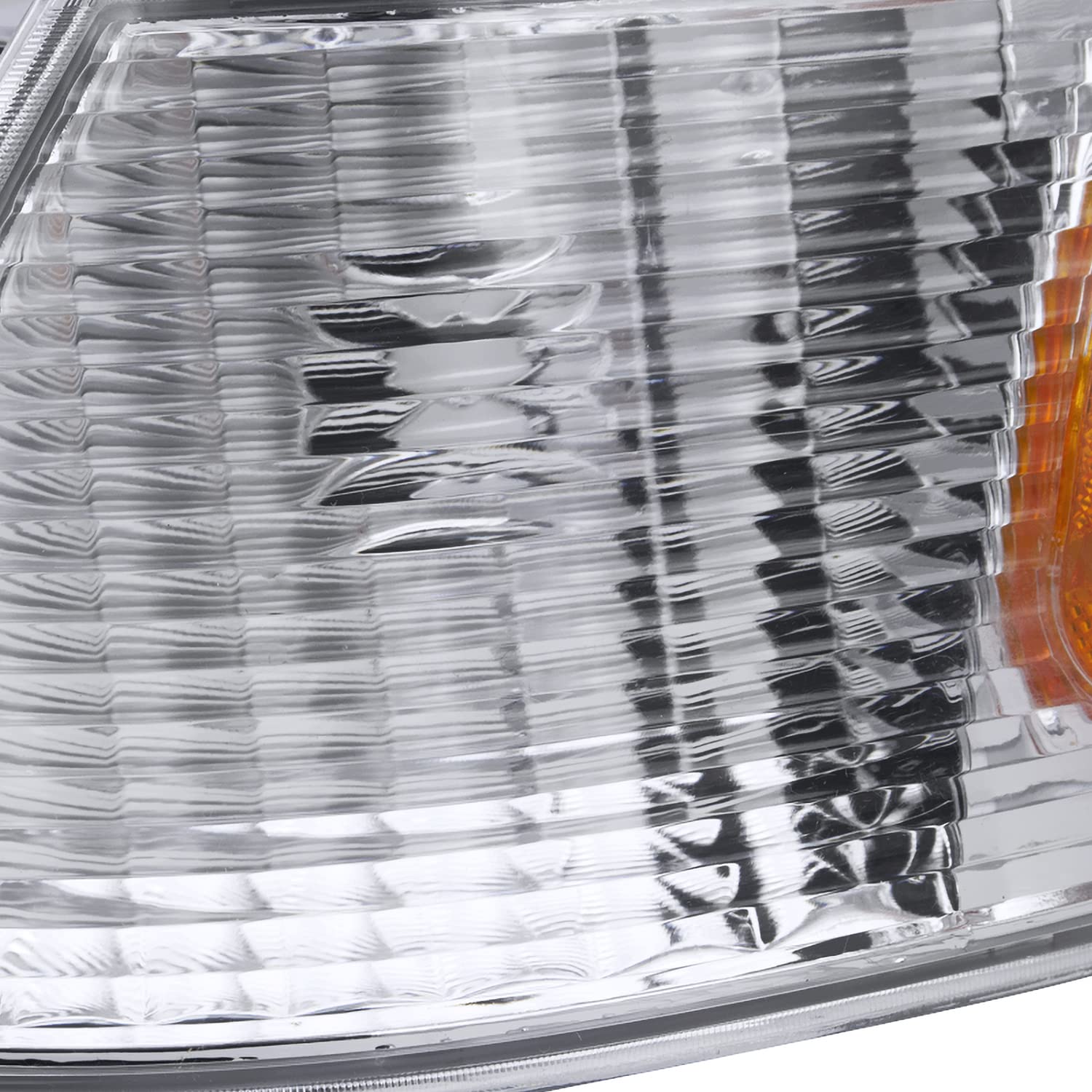 Spec-D Tuning Chrome Housing Clear Lens Headlights & Corner Lights for 1998-2011 Ford Crown Victoria - Left & Right Pair Headlight Assembly - Upgrade Your Ride for Night Driving & Car Shows