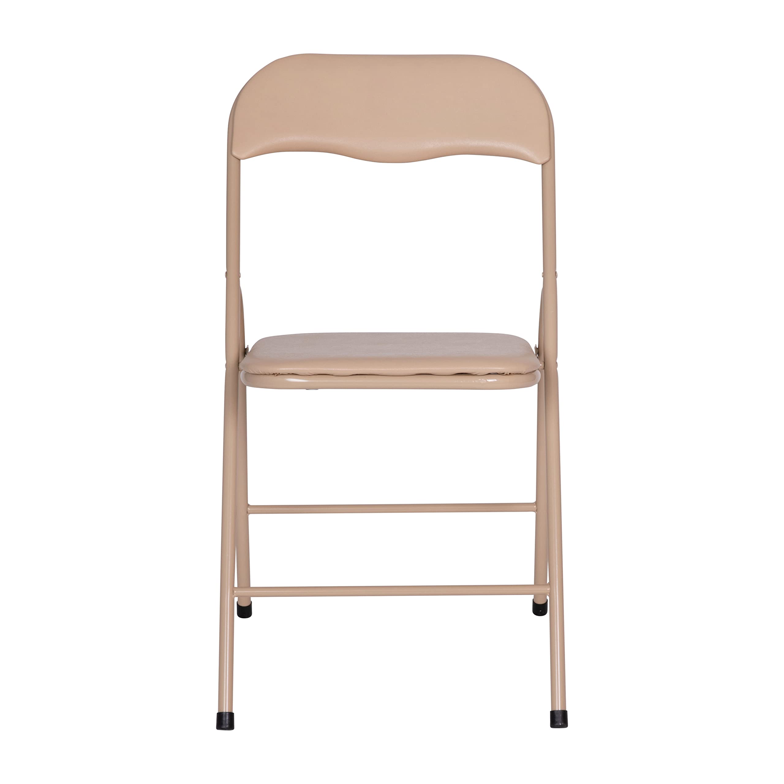 EMMA + OLIVER 5-Piece Tan Folding Game Room Card Table and Chair Set - Perfect for Poker Nights, Family Game Nights, and Home Entertainment Spaces
