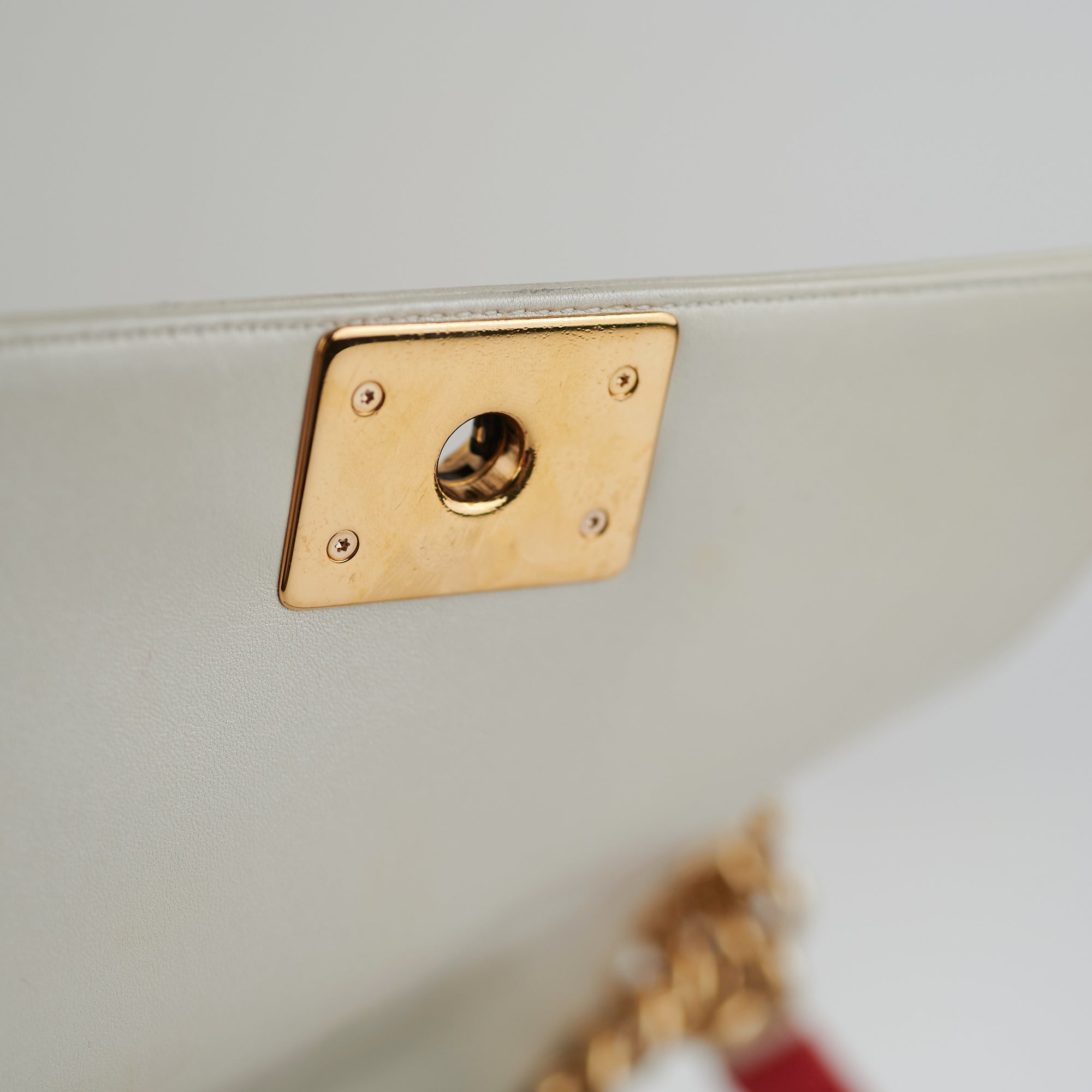 Chanel Old Medium Cube Embossed Boy Bag in White - Luxury Crossbody Bag for Women, Perfect for Date Night & Special Occasions