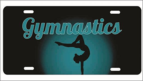 Gymnastics Themed Novelty Front License Plate - Decorative Aluminum Vanity Car Tag for Gymnasts & Sports Fans - Perfect for Cars, Trucks, Lockers & Gym Decor