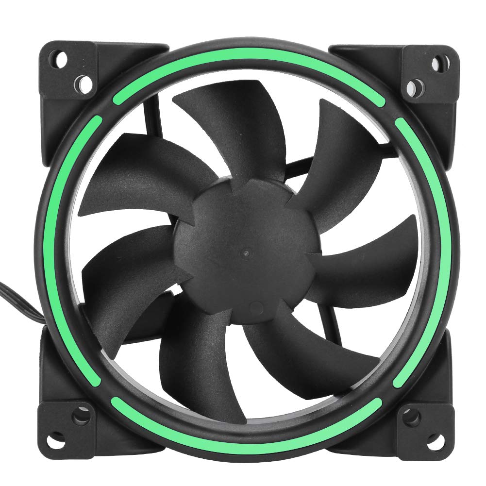 12V DC Super Silent LED Computer Case Fan - 1500RPM 24CFM CPU Cooler with Green Lighting | Perfect for PC Gaming Rigs, Workstations & Home Office Computer Cooling