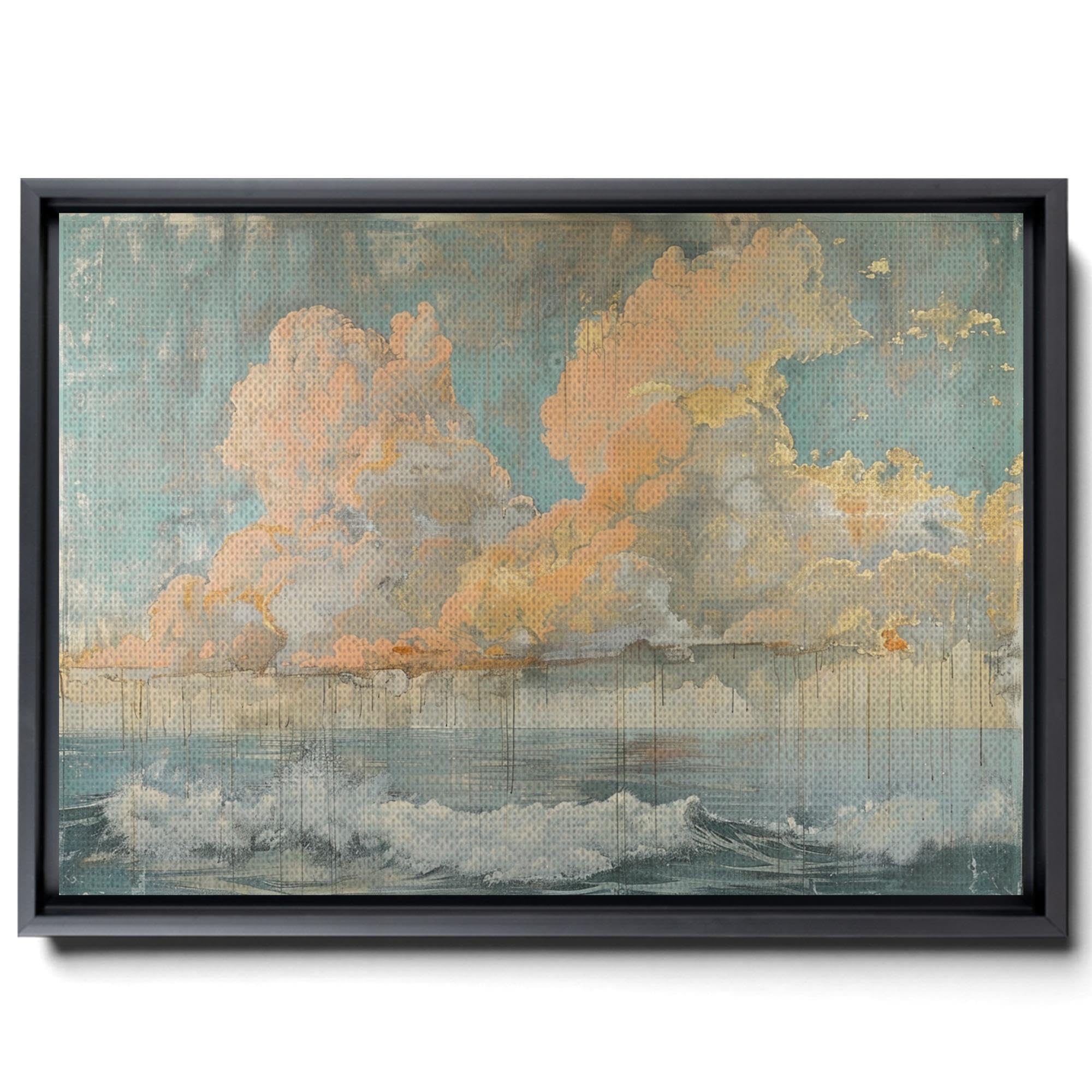 Vintage Lake Scene Wall Art - Nature Landscape Painting with Mountains, Retro Wall Decor for Bedroom, Living Room & Kitchen | Perfect for Farmhouse, Boho & Coastal Home Decor Styles