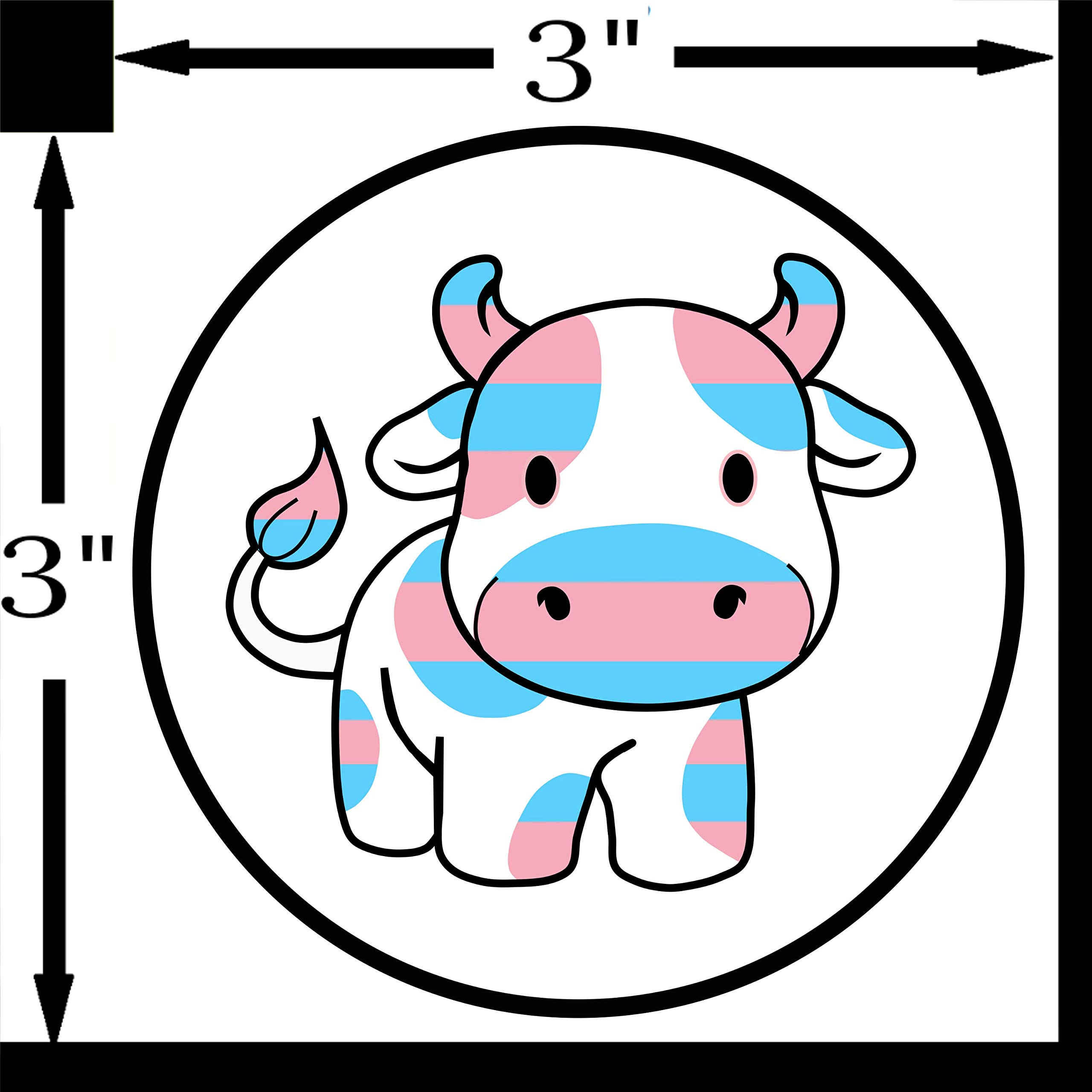 Rainbow Cow LGBTQ Pride Bumper Sticker - 3x3 Inch Premium Vinyl Decal for Cars, Windows, Bottles, Mirrors | Waterproof & Durable Gay Pride Sticker for Outdoor Use, Events & Home Decor