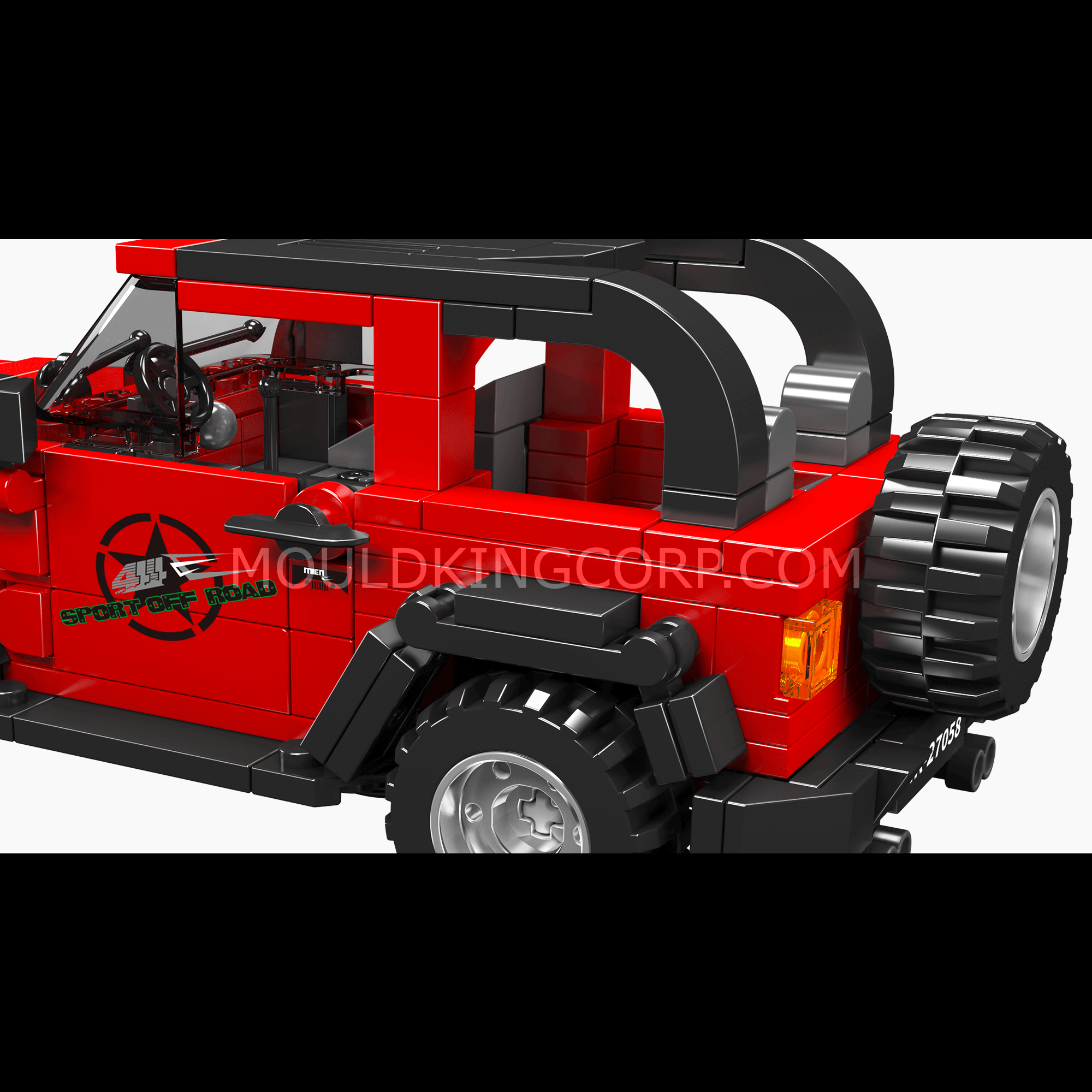 Mould King 27058 Wrangler Off-Road Vehicle Building Set - 414 PCS DIY Model Car Kit for Adults & Teens | Perfect for Collectors, Home Decoration & Creative Play
