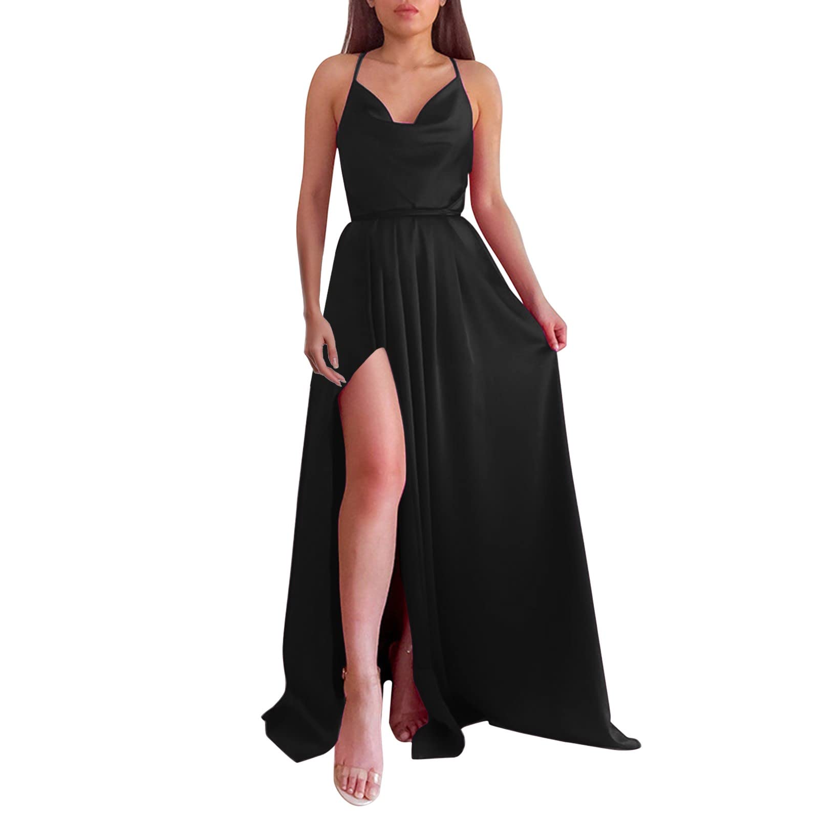 Elegant Women's Midi Bodycon Dress - Sleeveless Backless Ruffle Hem Mermaid Gown for Wedding, Party & Formal Occasions | Perfect for Prom, Evening Events & Special Celebrations