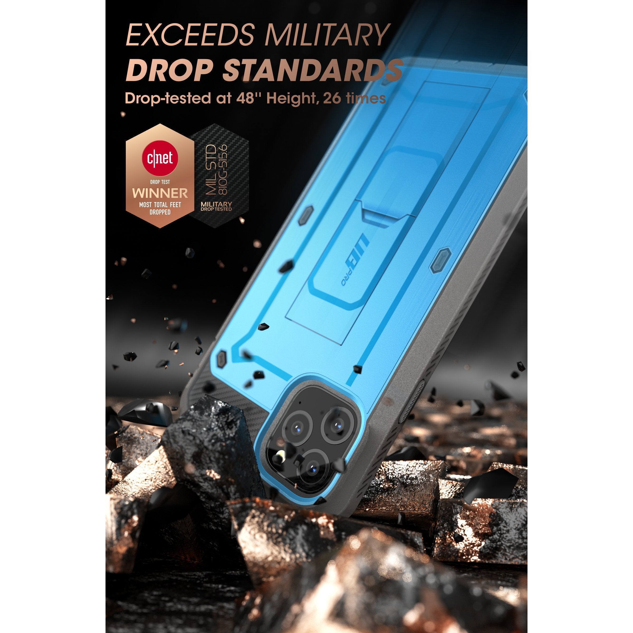 iPhone 11 Pro Case 5.8 Inch - Unicorn Beetle Pro Full Body Rugged Protective Cover with Built-in Screen Protector (Blue) - Shockproof, Military Grade Drop Protection for Outdoor, Travel & Daily Use