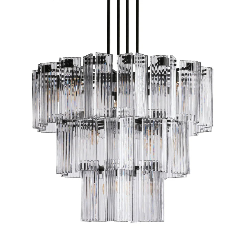 Delsie Round Chandelier - Modern Crystal Ceiling Light Fixture for Dining Room, Living Room & Bedroom | Elegant Lighting Decor for Home & Wedding