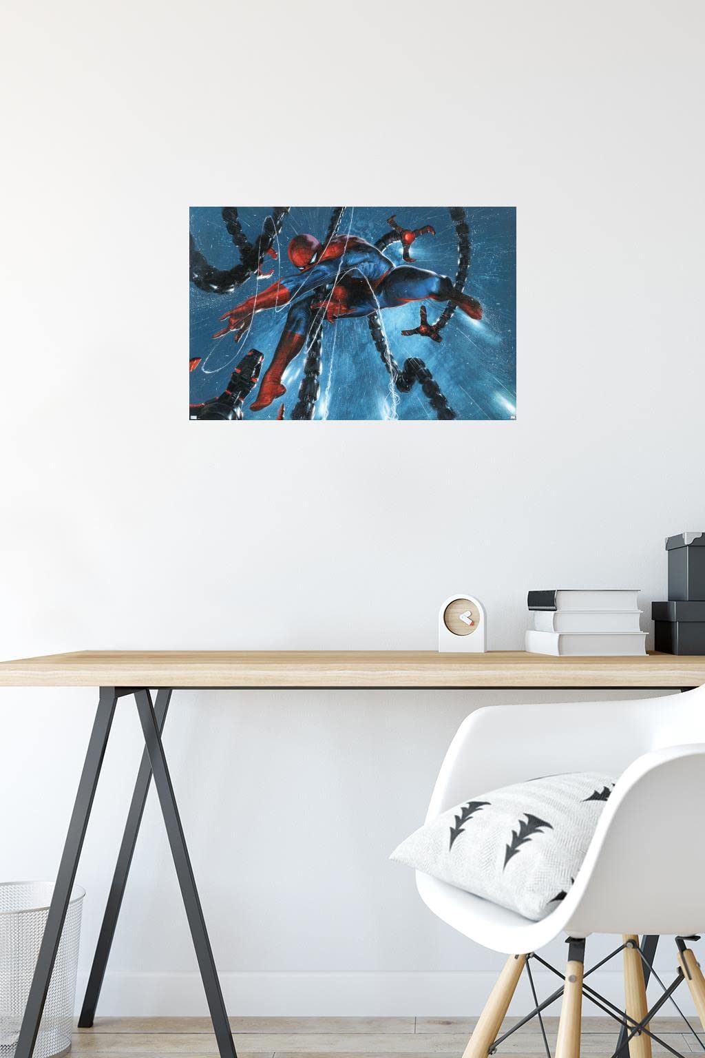 Marvel Comics Spider-Man vs Doctor Octopus Premium Wall Poster 22.4x14.7 Inches - Waterproof Rain Cover Art Print for Home & Office Decor - Perfect for Bedroom, Living Room, or Game Room Display