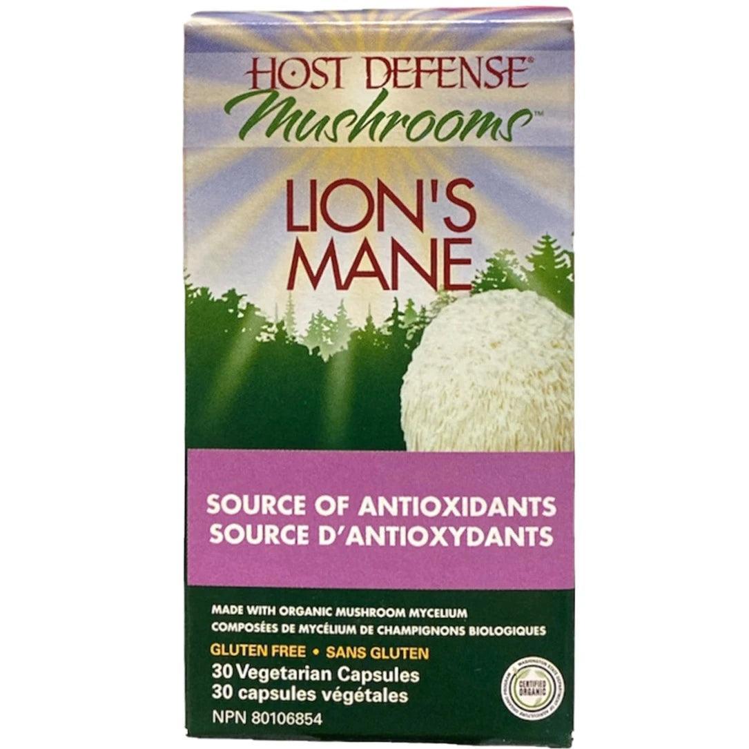 Host Defense Lion's Mane Mushroom Supplement - 30 Vegan Capsules for Brain Health, Memory & Focus - Organic Mushroom Nootropic for Cognitive Support at Work or Study
