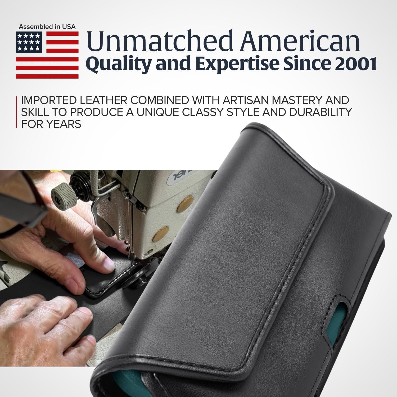 Premium Leather Phone Holster for iPhone 14/14 Pro/13/13 Pro/12/12 Pro - Slim Fit Belt Clip Pouch with Metal Clip - Black Phone Case Holder for Men & Women - Perfect for Work, Hiking, and Outdoor Activities