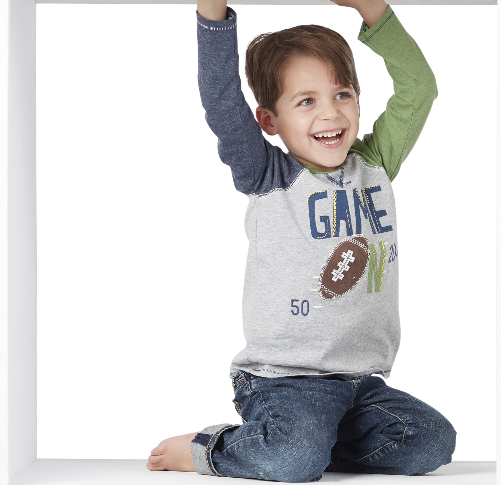 Mud Pie Baby Toddler Boys Football Jersey - Cute Sports Outfit for Game Day, Birthday & Photo Shoots | Soft Cotton Football Shirt for Infants 12-24 Months