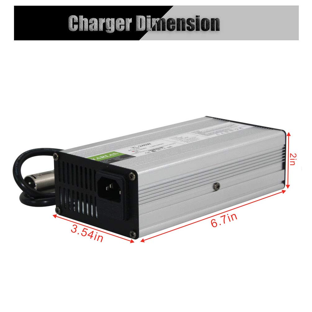 54.6V 4A Lithium-ion Battery Charger for 13S 48V Li-ion Battery Packs - Smart XLR Charger with Auto-Shutoff - Perfect for Ebikes, Scooters, and Electric Vehicles