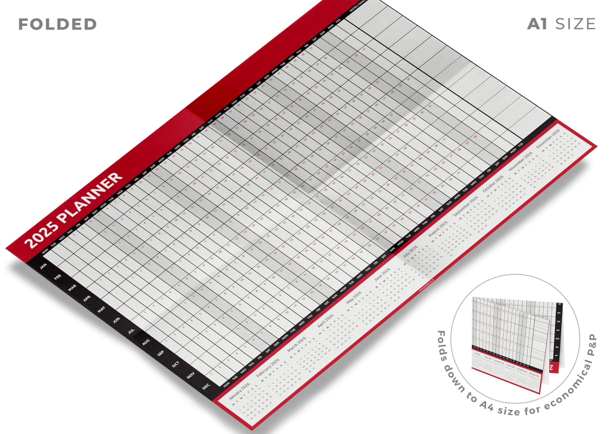 Evelay 2025 Wall Calendar Planner - A1 Size (33