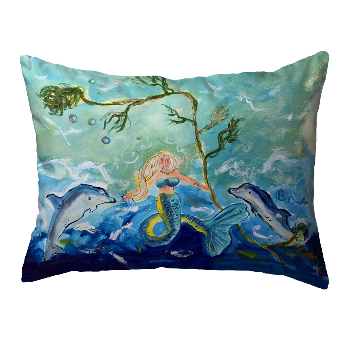 Betsy Drake NC1199 Decorative Throw Pillow 16x20 Inches Multi-Color - Perfect for Sofa, Bed & Home Decor
