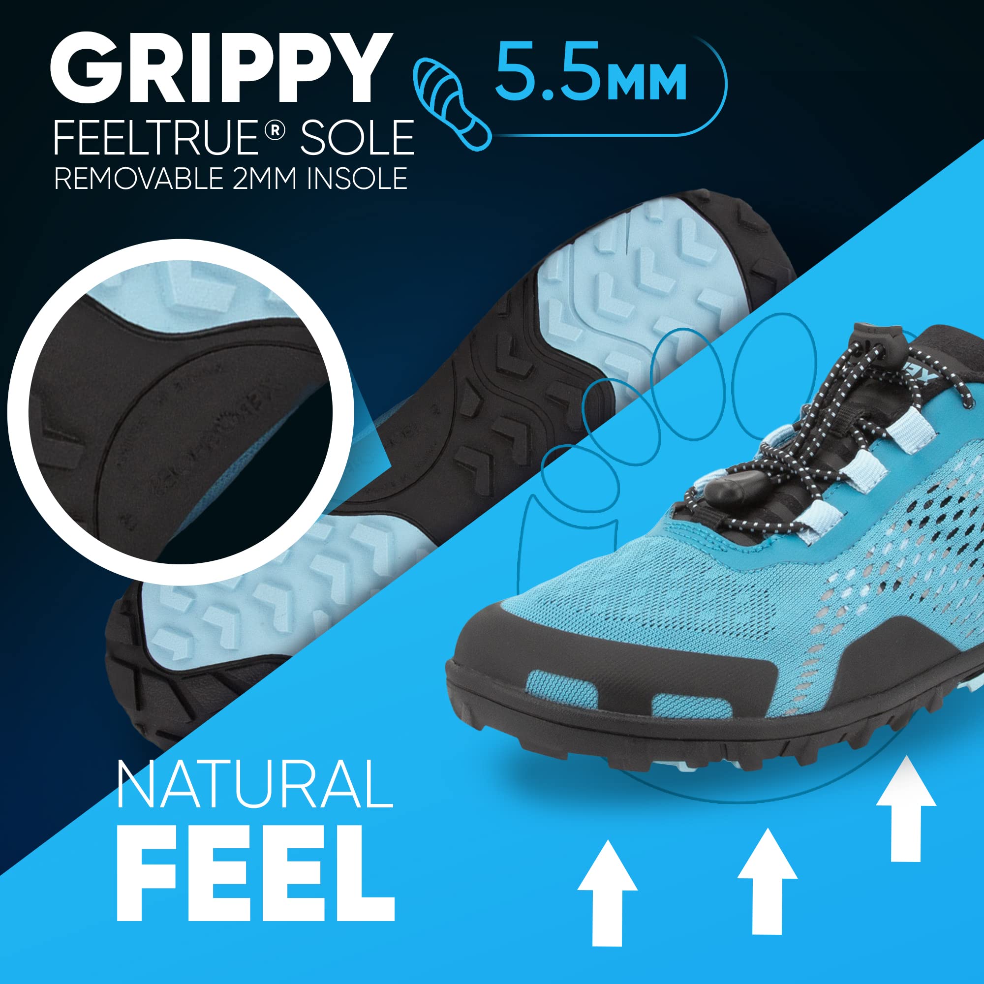 Xero Shoes Barefoot Water Shoes for Women - Aqua X Sport Minimalist Water Shoes with Wide Toe Box & Zero Drop Heel | Perfect for Beach, Hiking, Running, Swimming & Water Sports | Lightweight Quick-Dry Barefoot Shoes for Active Women