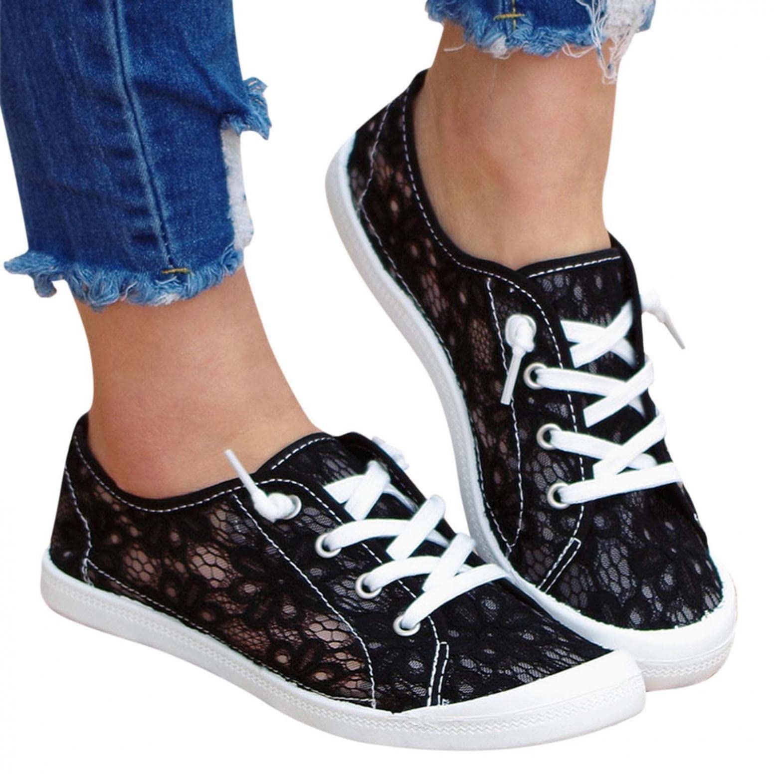SIILSAA Women's Sneakers - Lightweight Running & Walking Shoes with Non-Slip Sole | Breathable Lace-Up Tennis Shoes for Women | Perfect for Gym, Workout, Jogging and Casual Wear
