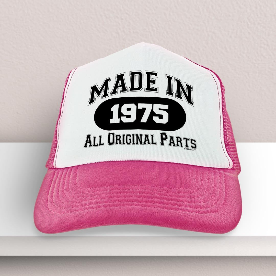 ThisWear 50th Birthday Snapback Trucker Hat - Milestone Year Celebration Cap for Men & Women | Perfect for Birthday Parties, Gifts & Special Occasions