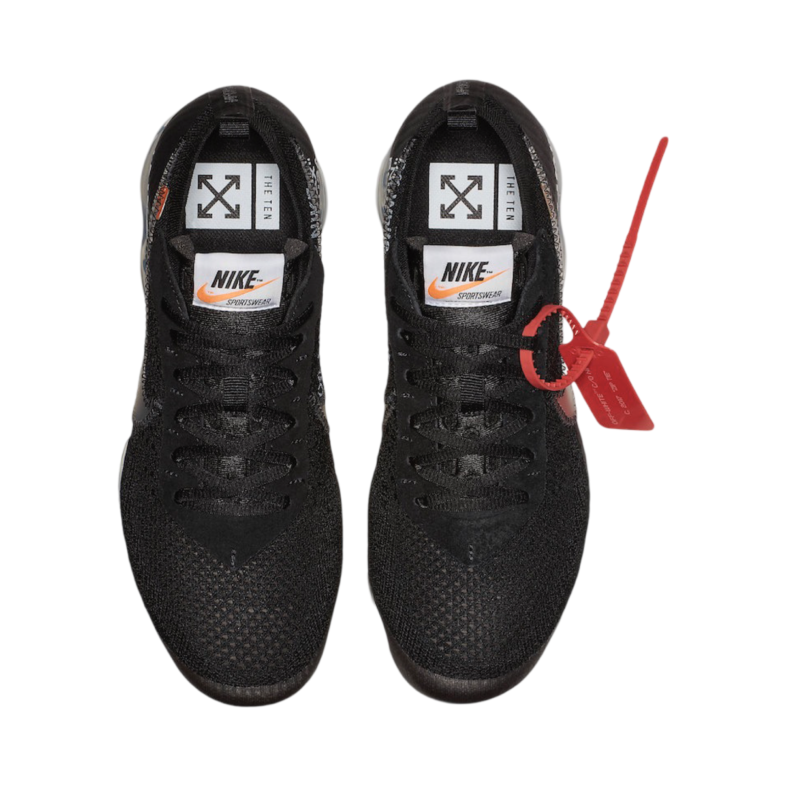OFF WHITE x Nike Air VaporMax Flyknit Men's Running Shoes (2018) - Black/Clear/Total Orange - Limited Edition Sneakers for Streetwear & Gym Workouts