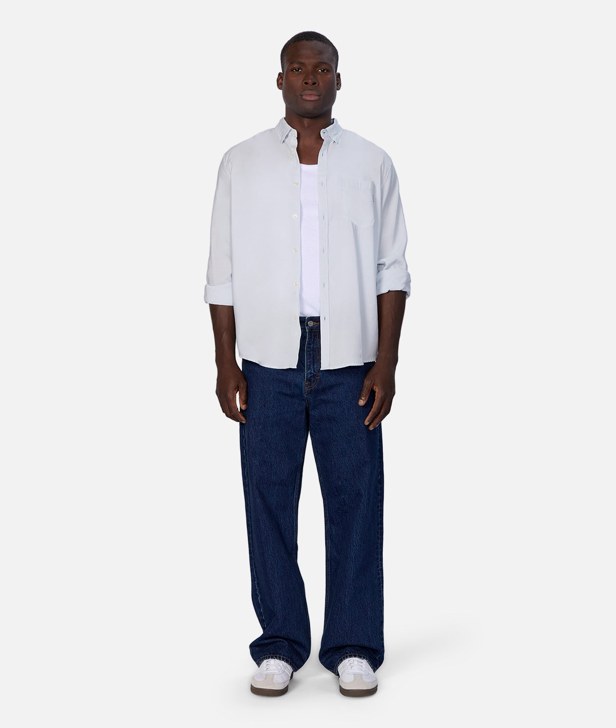 Eaton Long Sleeve Shirt for Men - Ice Blue Casual Button Down Shirt | Perfect for Office, Business, and Everyday Wear