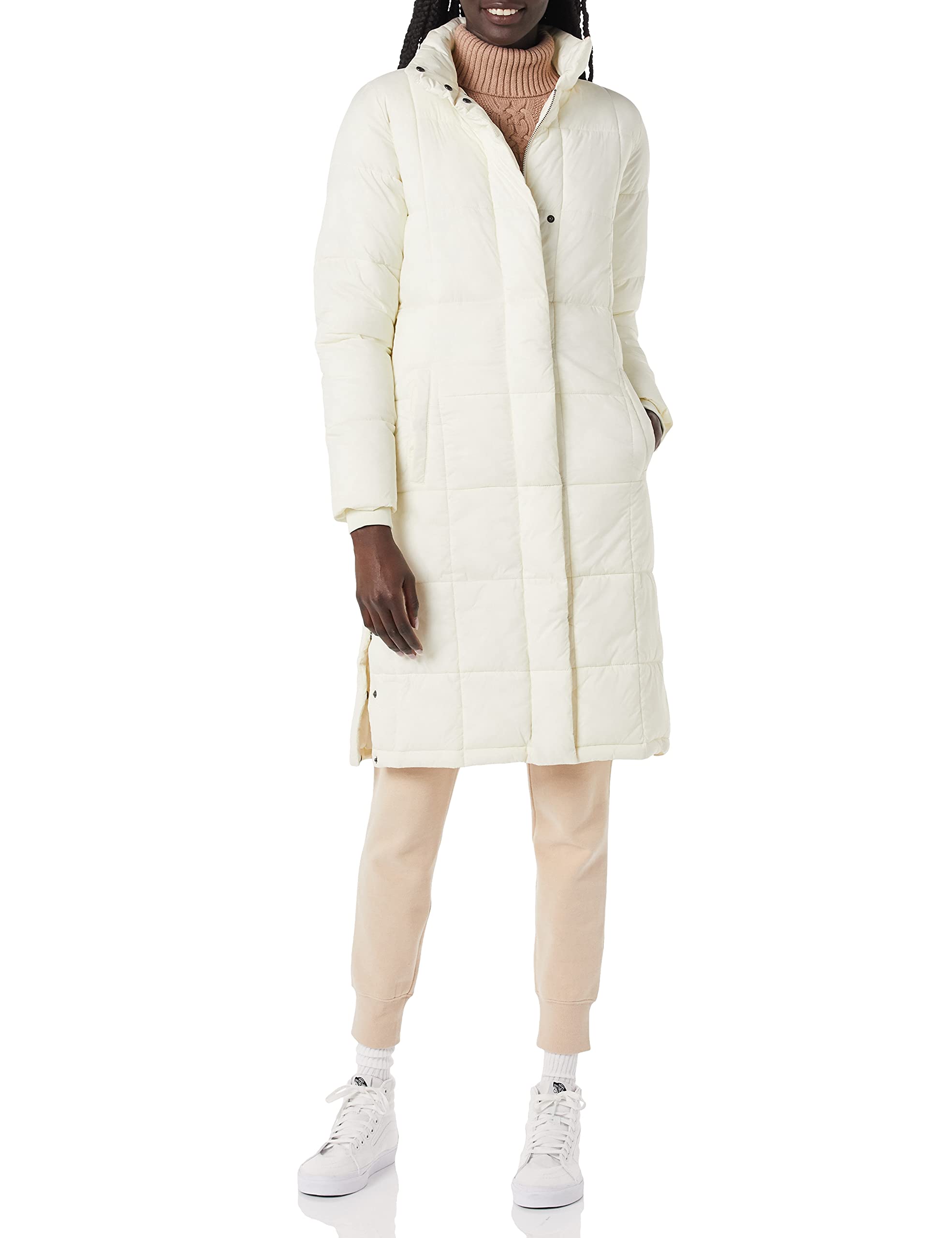 Amazon Essentials Women's Lightweight Quilted Long Coat - Water-Resistant Winter Jacket with Pockets for Outdoor Activities & Daily Wear