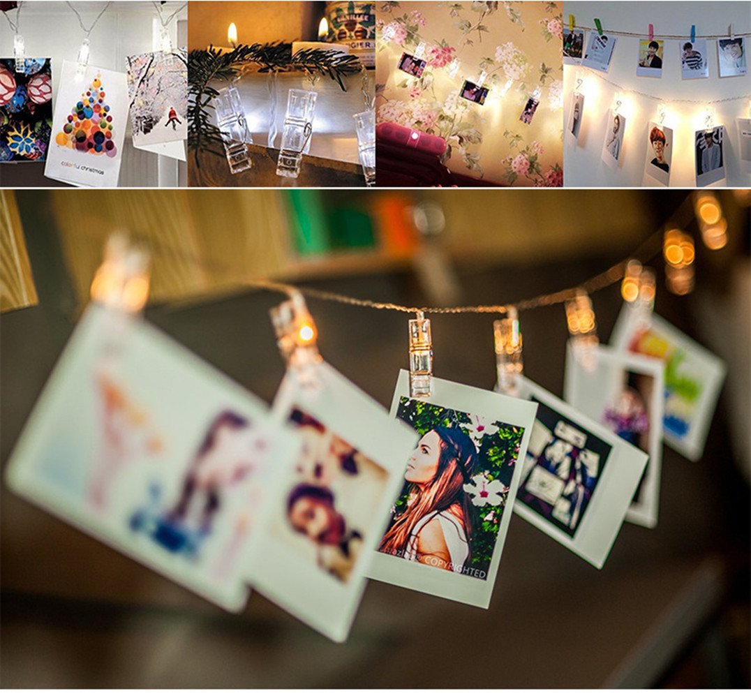 LED Photo Clip String Lights - Battery Powered Indoor/Outdoor Fairy Lights for Home, Party, Wedding & Christmas Decor - Perfect for Bedroom, Garden, Patio and Holiday Celebrations