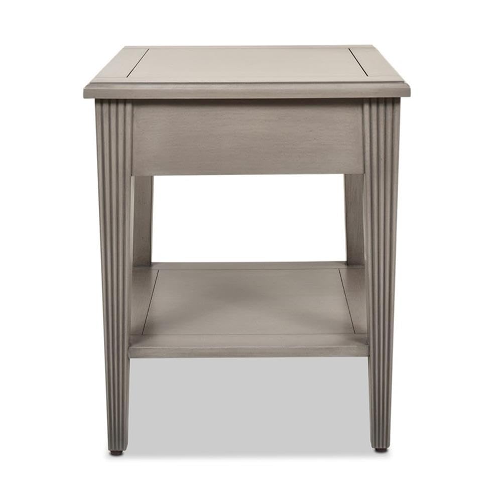 Jennifer Taylor Home Dauphin Storage Shelf Side Table - Grey Cashmere Finish | Stylish End Table for Living Room, Bedroom & Office Organization