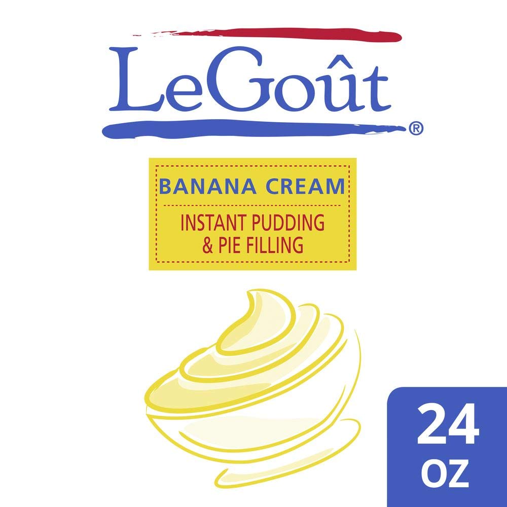 LeGout Banana Cream Instant Pudding & Pie Filling - 24 oz (Pack of 12) | All-Natural Ingredients | Perfect for Desserts, Baking & Quick Snacks