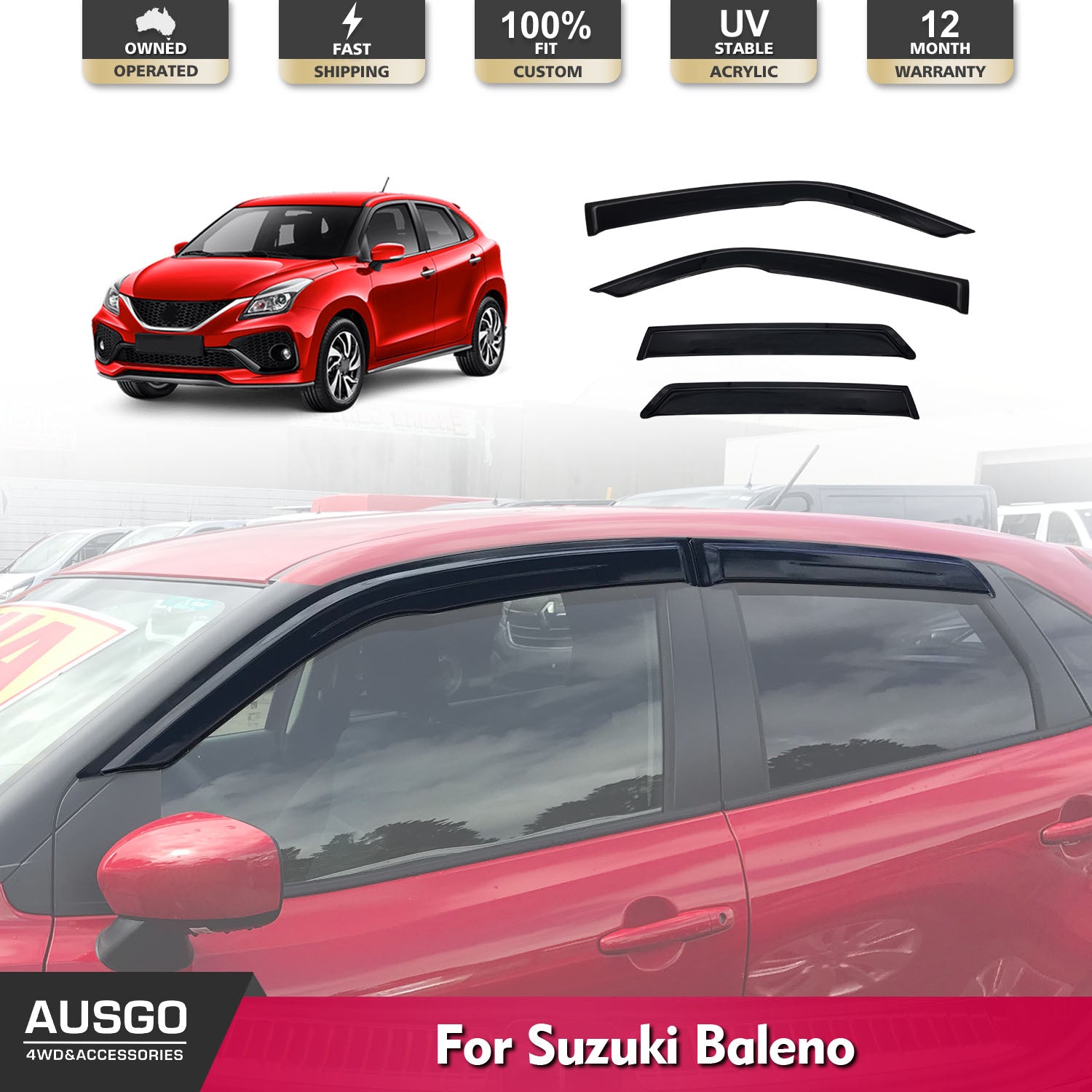 Premium Car Windshield Sun Shade for Suzuki Baleno (2016-Present) - UV Protection & Heat Reduction for Parking & Outdoor Use