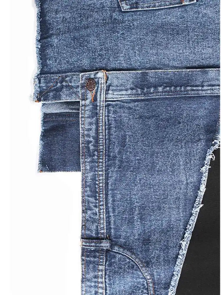 Black Distressed Denim Casual Sweatshirt for Women - Oversized Round Neck Long Sleeve Pullover | Trendy Streetwear for Spring & Fall 2025 | Perfect for Layering, Weekend Outings & Casual Fashion (Style: 1DH5370)