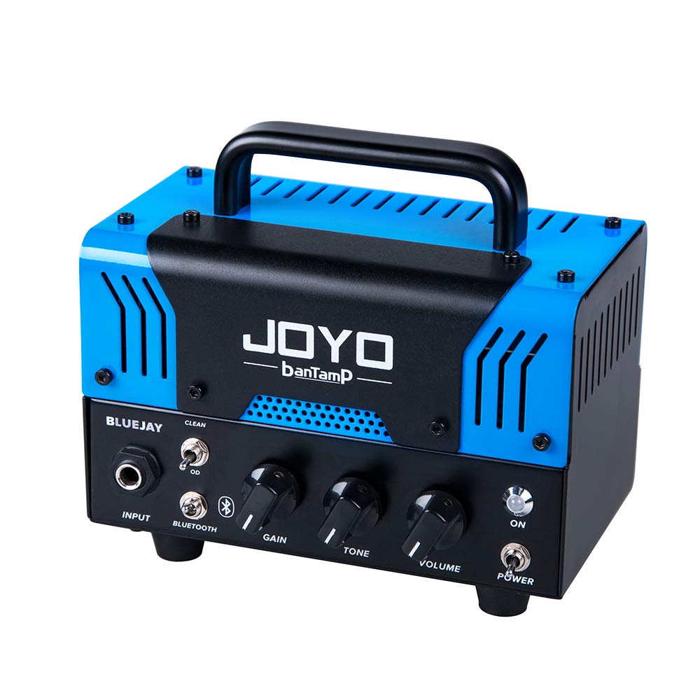 JOYO Bluejay BanTamp 20W Hybrid Tube Guitar Amp Head with Bluetooth - 2-Channel Preamp for Electric Guitar - Perfect for Home Practice, Studio Recording & Live Performances